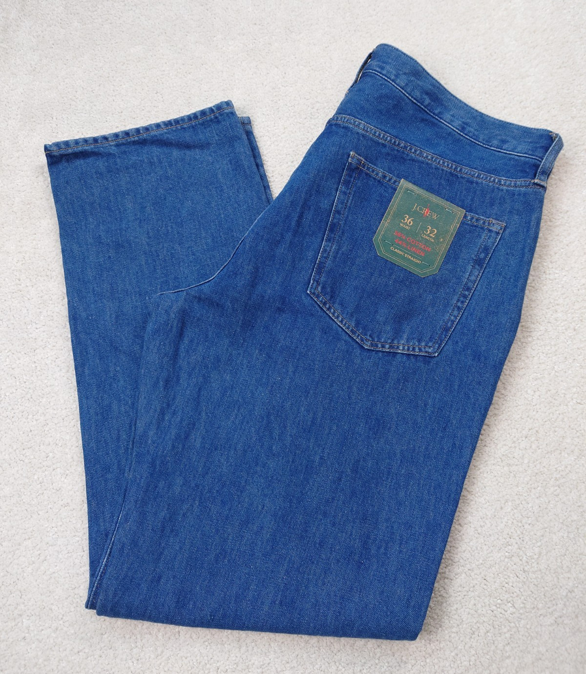 NWT J Crew Oarsman Classic Straight Cotton Linen Blend Summerweight Men\'s 36x32