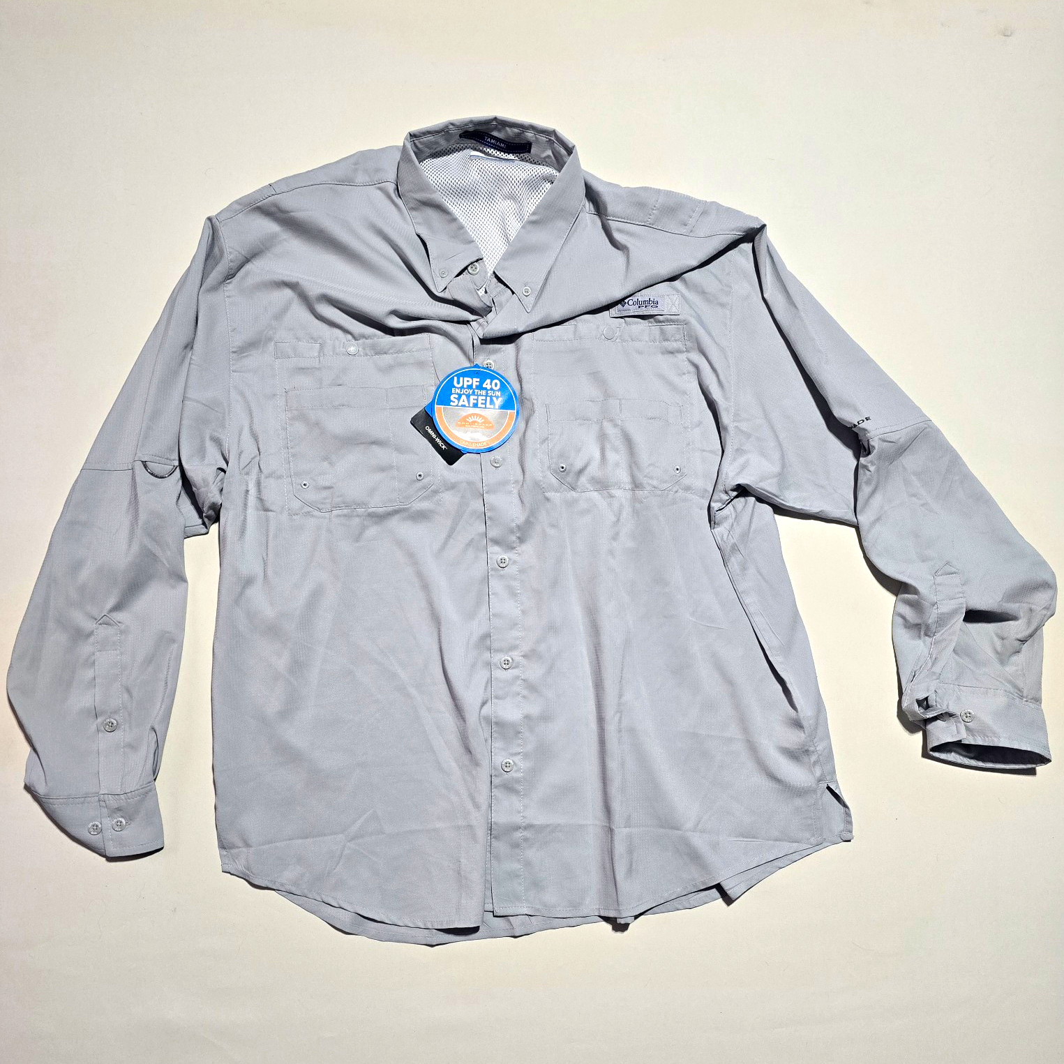 Columbia PFG Tamiami II Men\'s Size XL Gray Button-Up UV Fishing Shirt FM7253 Columbia PFG Tamiami II Men\'s Size XL Gray Button-Up UV Fishing Shirt FM7253