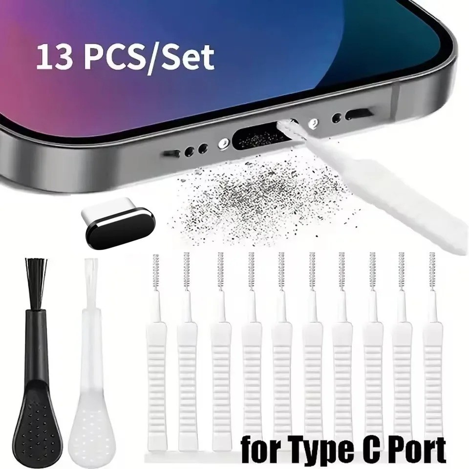Charging Port Cleaning Kit Phone Speaker Dust Plug Brush for iPhone Android