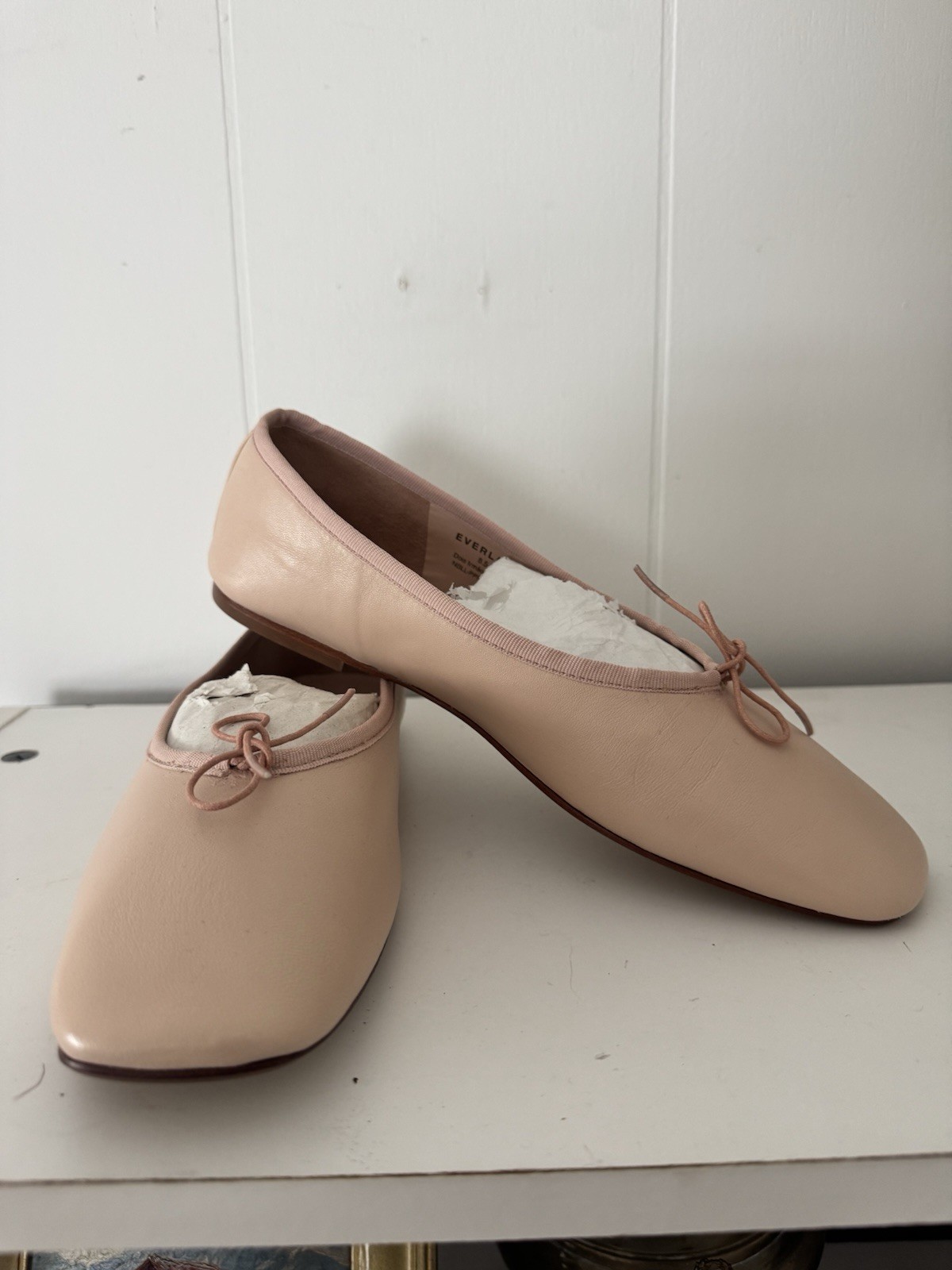 Everlane The Italian Leather Day Ballet Flats size 8.5 Women\'s Pale Pink