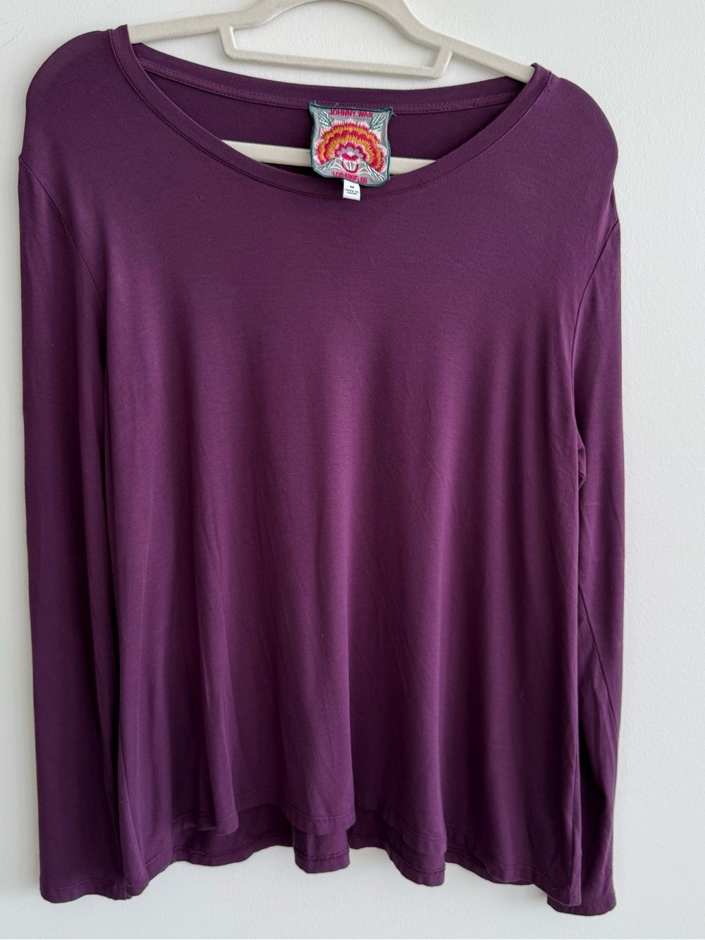 Johnny Was Long Sleeve Scoop Neck Top - Plum Johnny Was Long Sleeve Scoop Neck Top - Plum