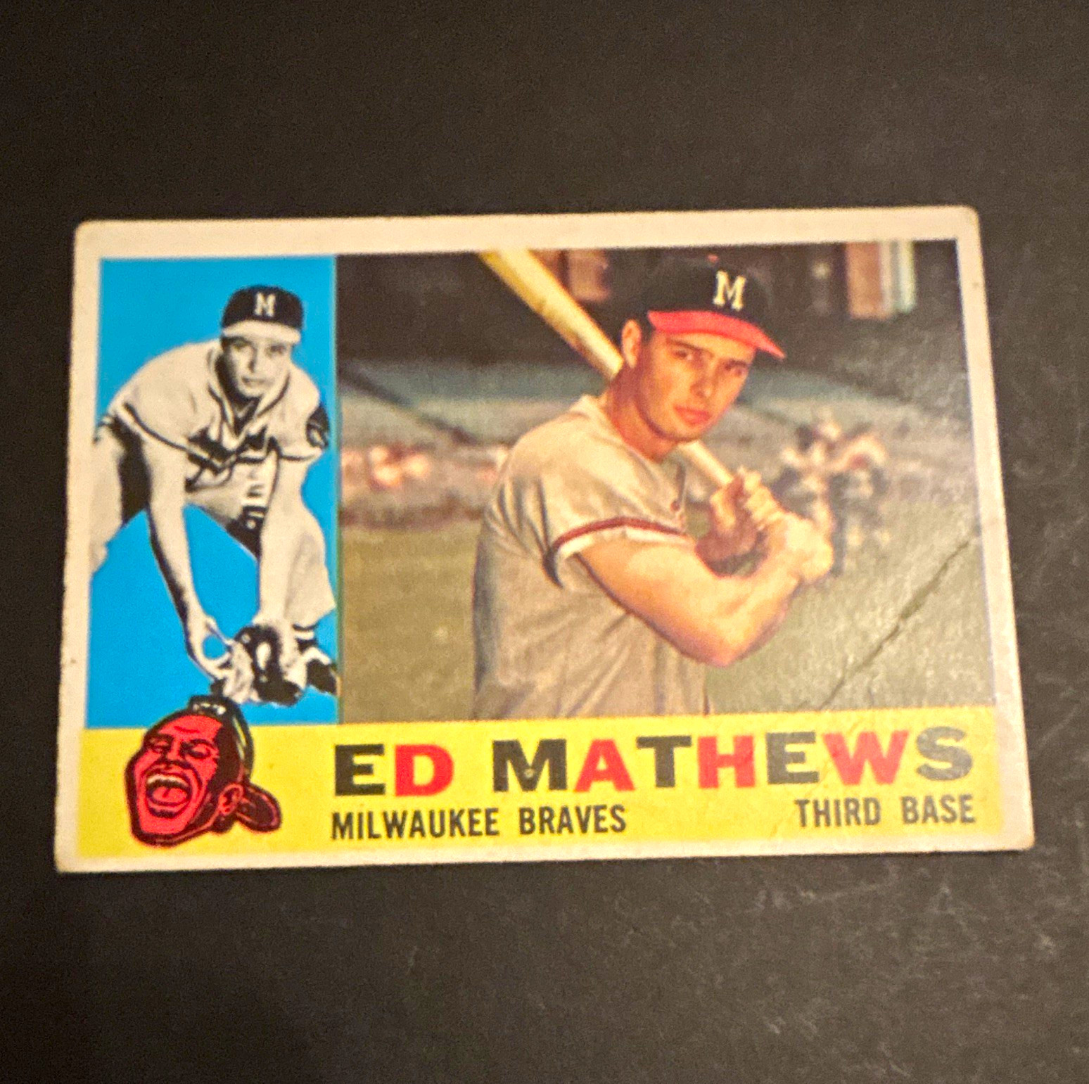 Topps 1960 Ed Mathews Milwaukee Braves #420 White Back Crease Topps 1960 Ed Mathews Milwaukee Braves #420 White Back Crease