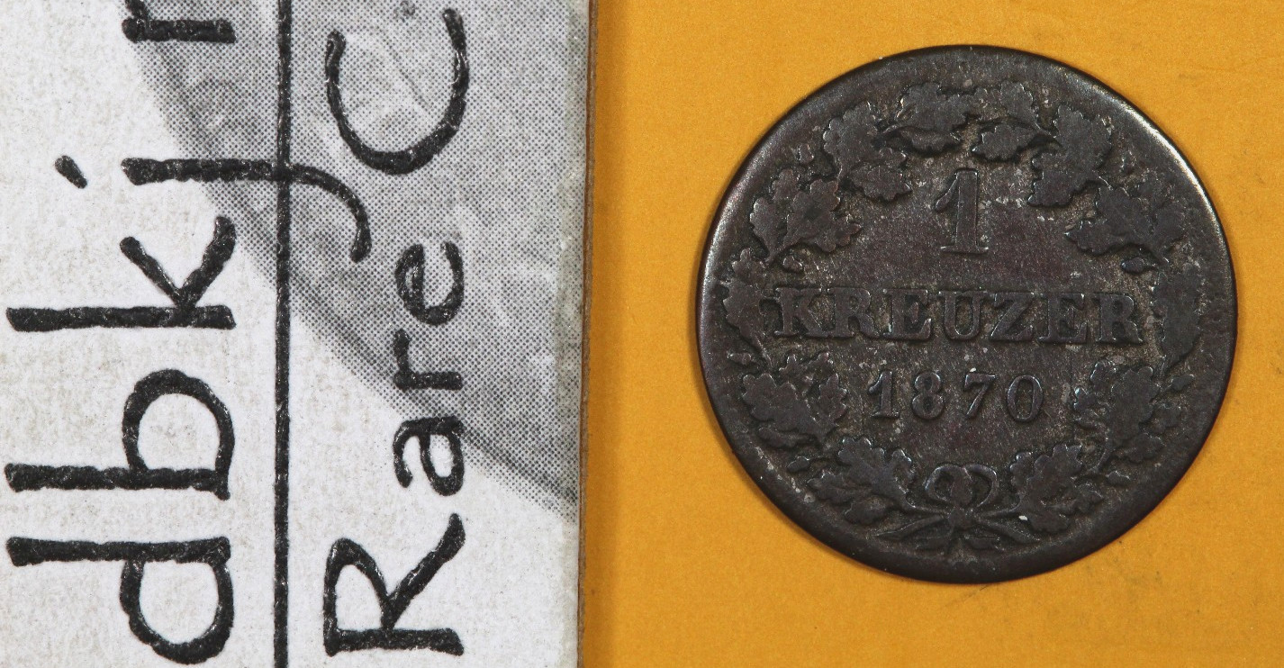 1870 - German States - Wurttemberg - 1 Kreuzer - KM 612 1870 - German States - Wurttemberg - 1 Kreuzer - KM 612