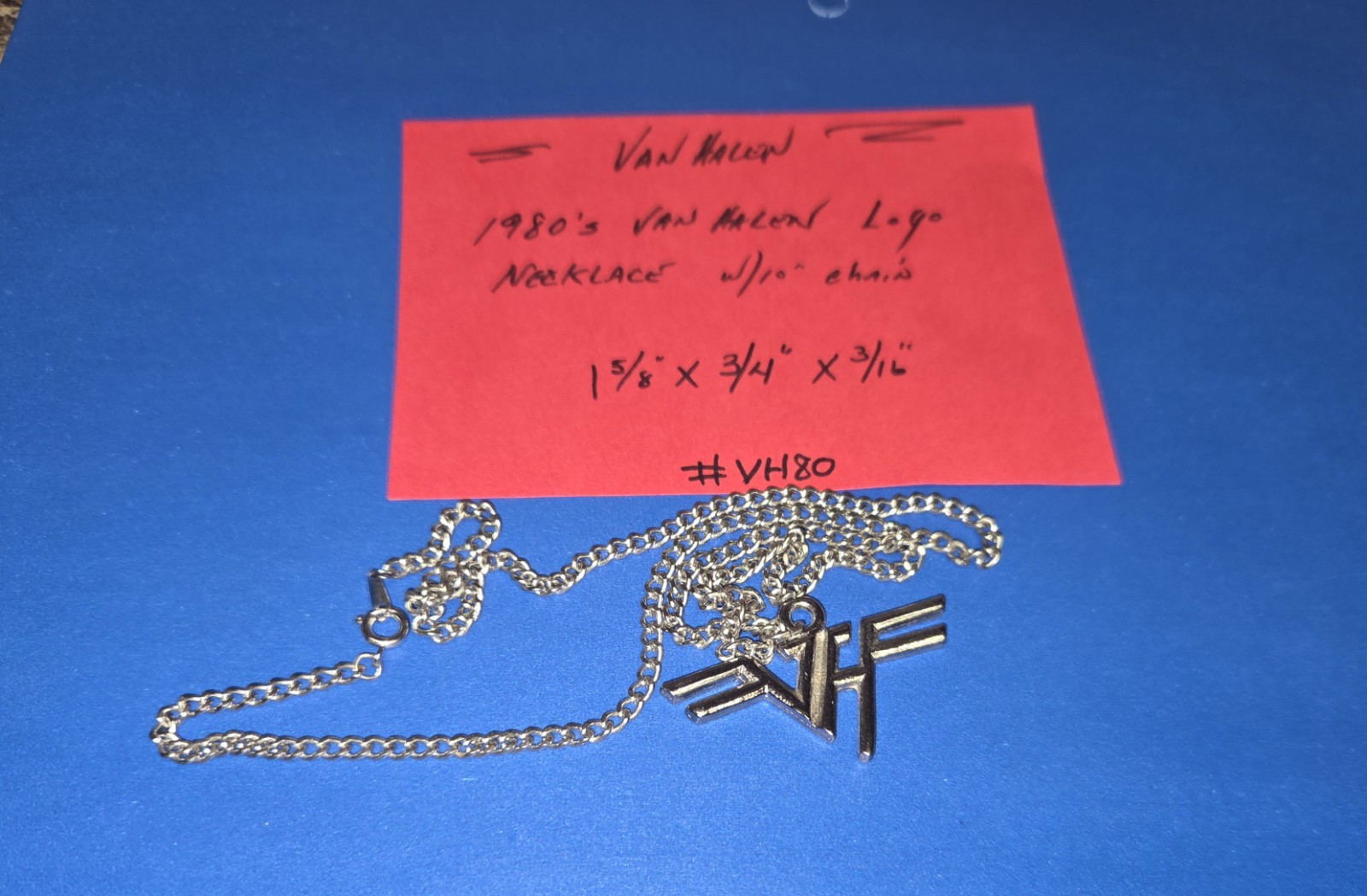 VHTF VINTAGE VAN HALEN NECKLACE PENDANT ROCK & ROLL Jewelry 1980's #VH80