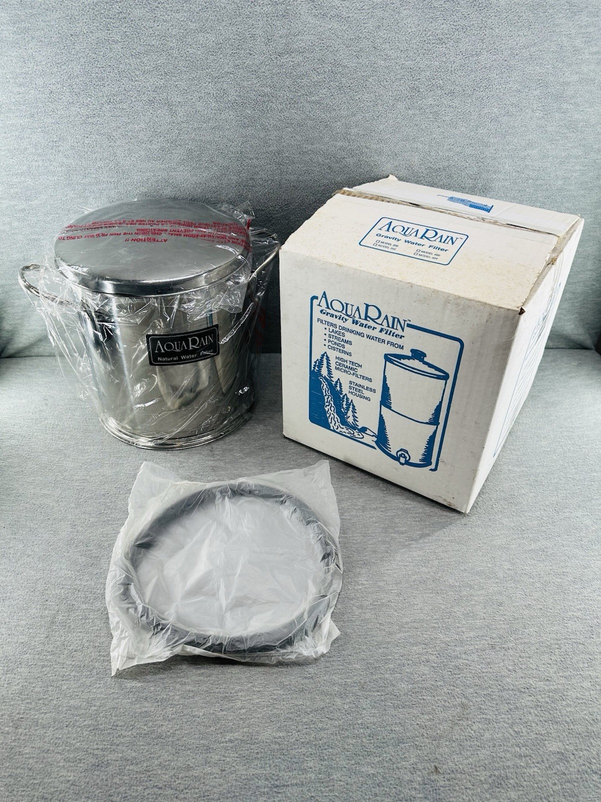 AQUA RAIN - Gravity Water Filter System Stainless Steel New Old Stock