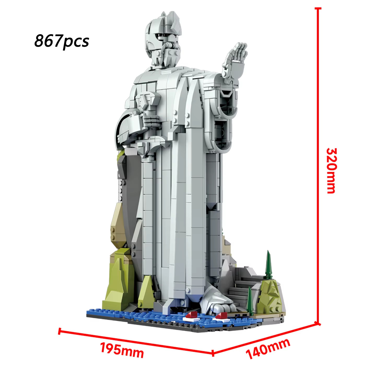 New LOTR Argonath Giant Statues 2-in-1 1706Pcs Building Blocks Display Set New LOTR Argonath Giant Statues 2-in-1 1706Pcs Building Blocks Display Set
