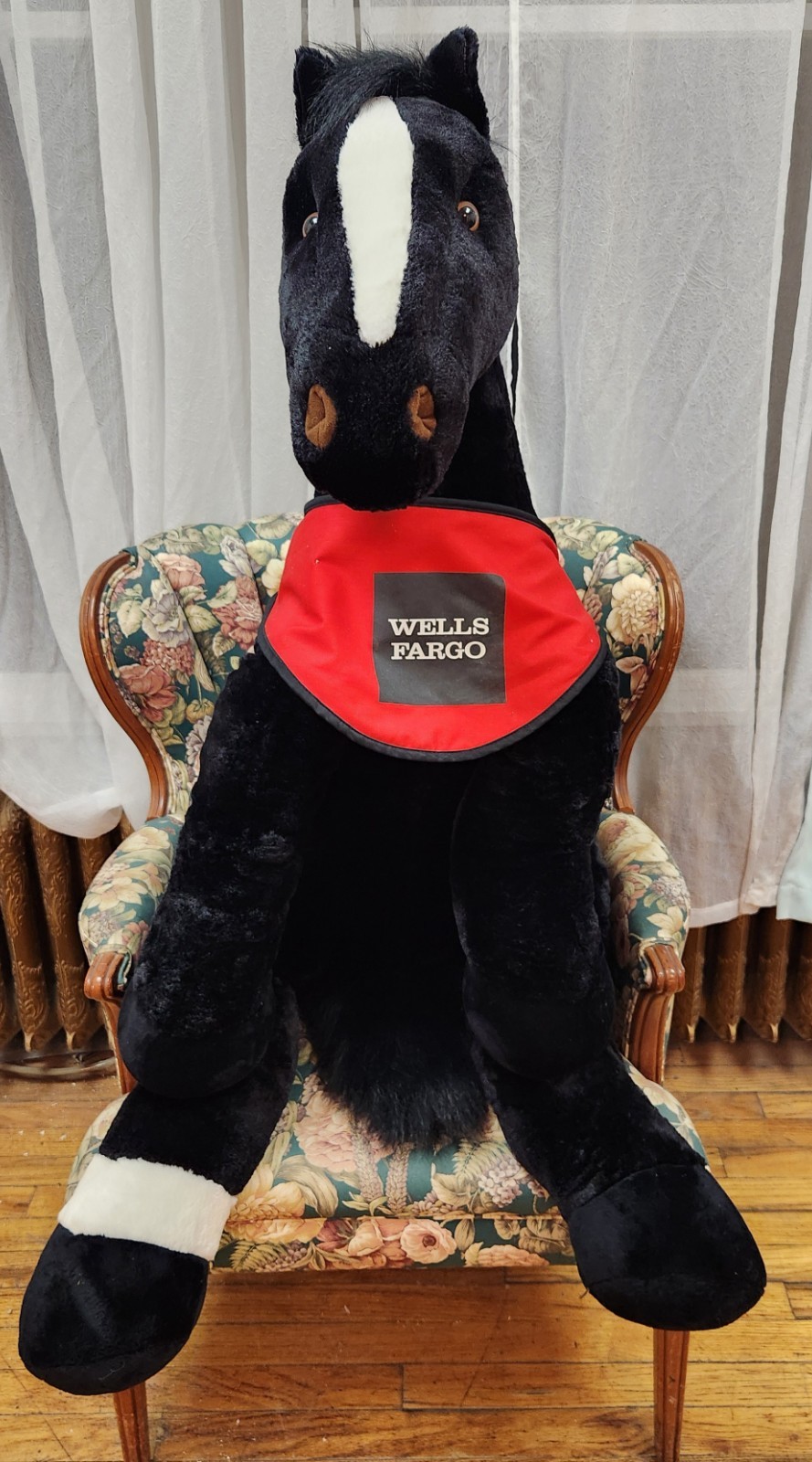Wells Fargo Mike 2016 Jumbo Plush Black Horse Red Bandana Large Display Promo Wells Fargo Mike 2016 Jumbo Plush Black Horse Red Bandana Large Display Promo