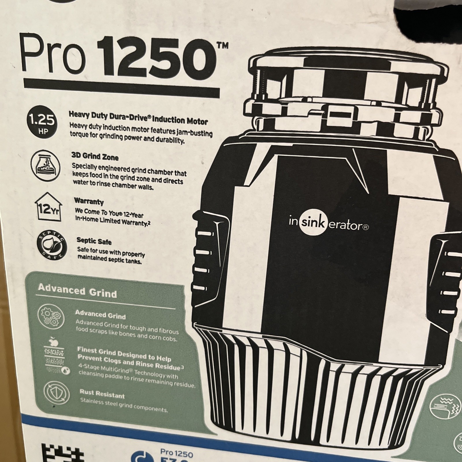 InSinkErator 79853K-ISE Pro 1250 Garbage Disposal. Power Cord Included.