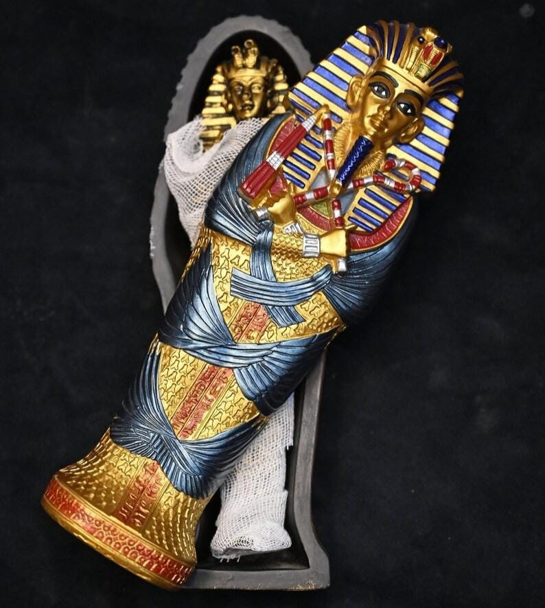 Authentic Egyptian Antique King Tutankhamun Sarcophagus Statue Figurine BC