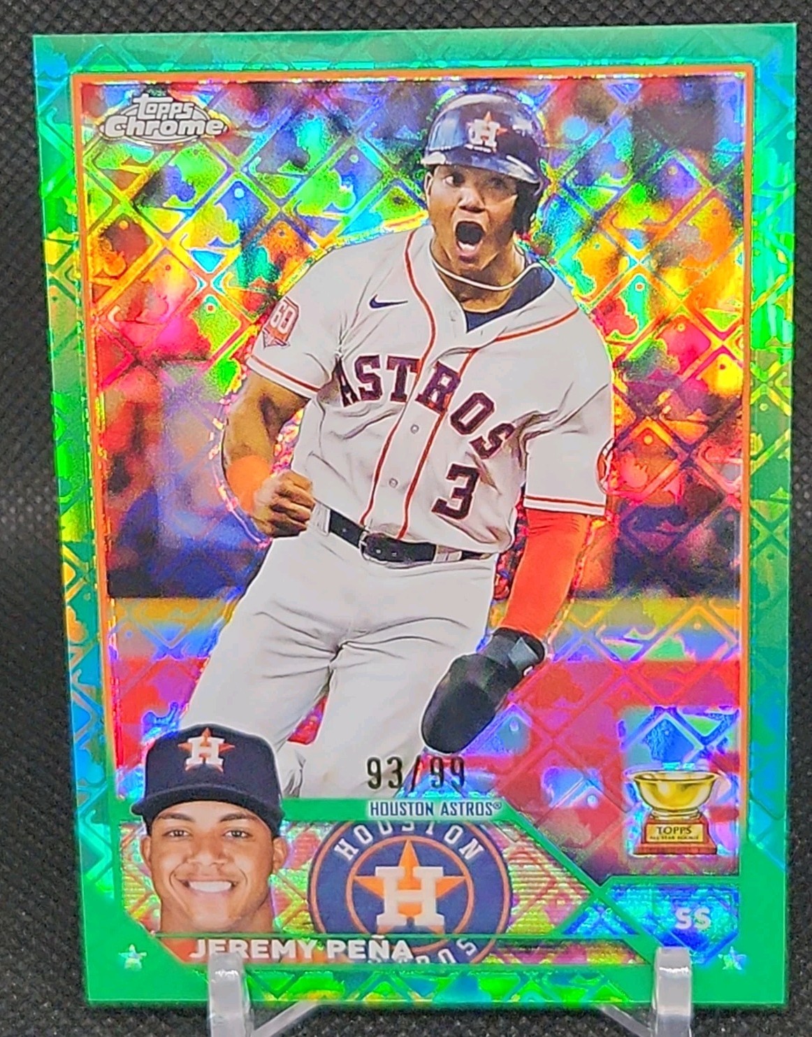 2023 Topps Chrome Jeremy Pena Logofractor Edition Green Refractor 93/99 #113 2023 Topps Chrome Jeremy Pena Logofractor Edition Green Refractor 93/99 #113