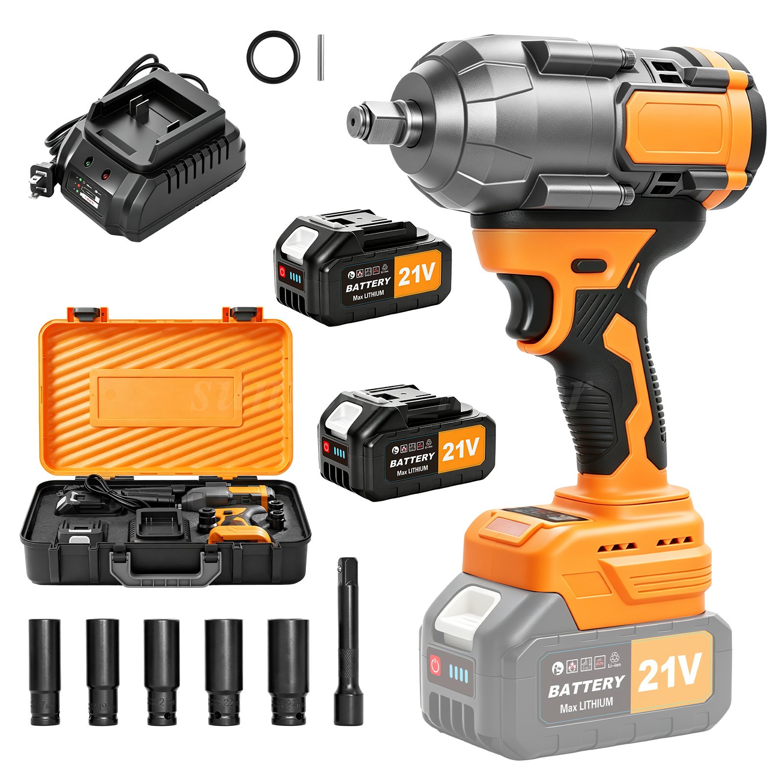 1300Nm Cordless Impact Wrench 960ft-lbs 1/2 Battery Impact Gun 2X 4.0Ah Battery 1300Nm Cordless Impact Wrench 960ft-lbs 1/2 Battery Impact Gun 2X 4.0Ah Battery