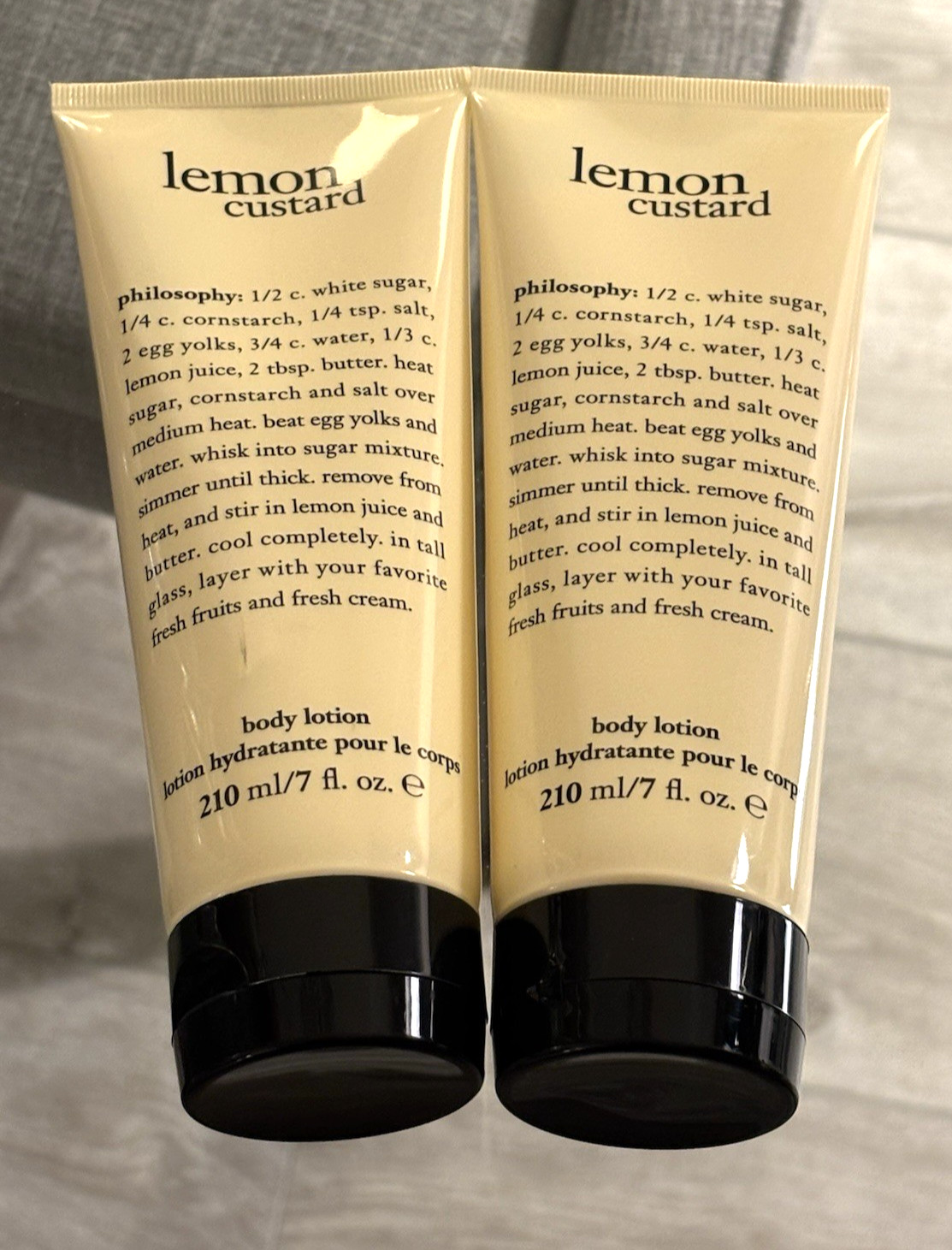 (2) Philosophy Lemon Custard Body Lotion 7 oz Each - New Sealed (2) Philosophy Lemon Custard Body Lotion 7 oz Each - New Sealed