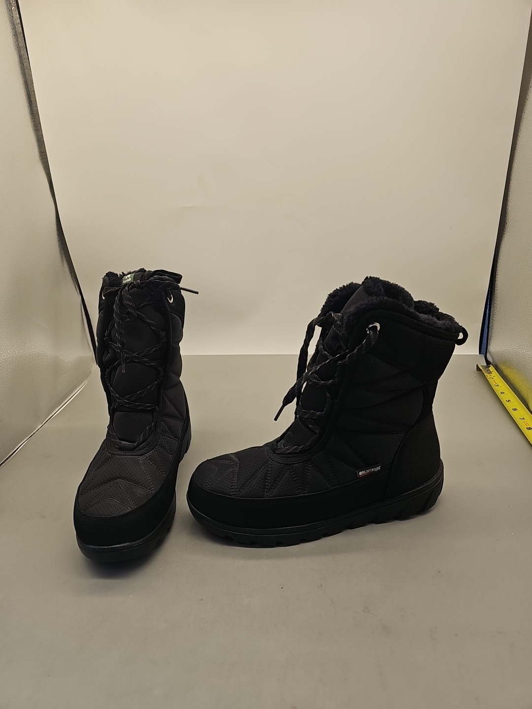 Kamik Hannah Black Rounded Toe Pull On Fur Trim Waterproof Mid-Calf Snow Boots 9 Kamik Hannah Black Rounded Toe Pull On Fur Trim Waterproof Mid-Calf Snow Boots 9
