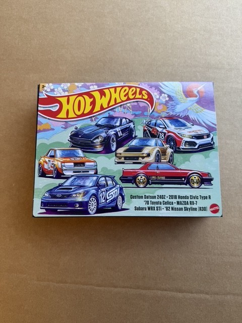 Hot Wheels 6-Car Japanese Car Culture Set HLK49 Datsun Civic Celica RX-7 NEW