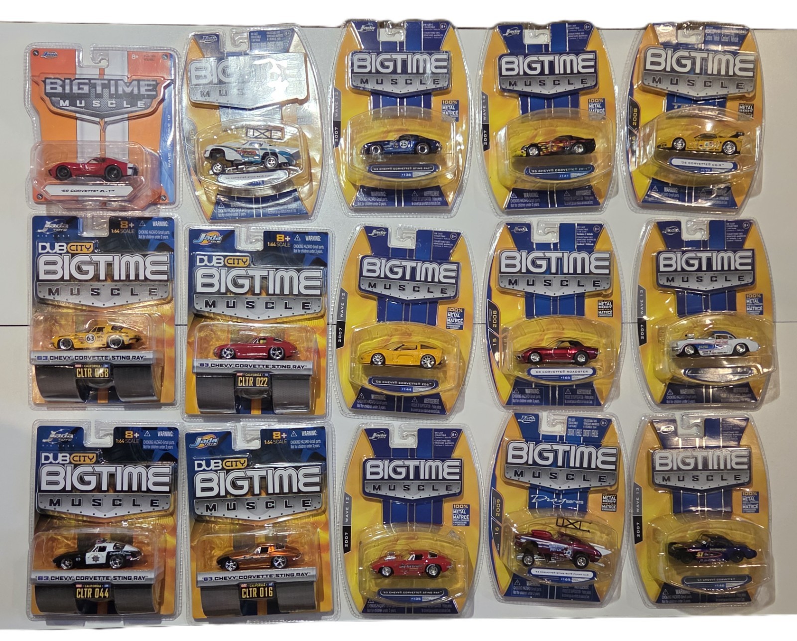 15 Corvette lot Jada 1:64 BigTime Muscle Chevy Car Chevrolet 