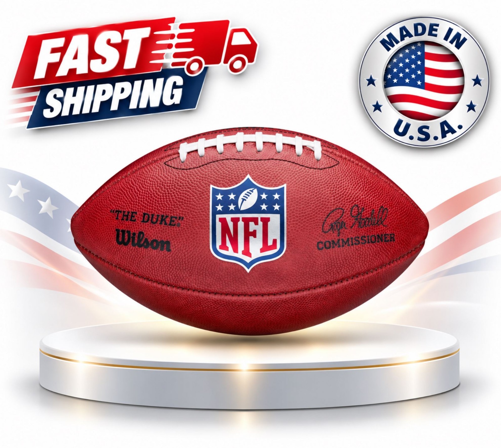 Wilson The Duke Authentic NFL Game Football Full Size Leather Made in USA