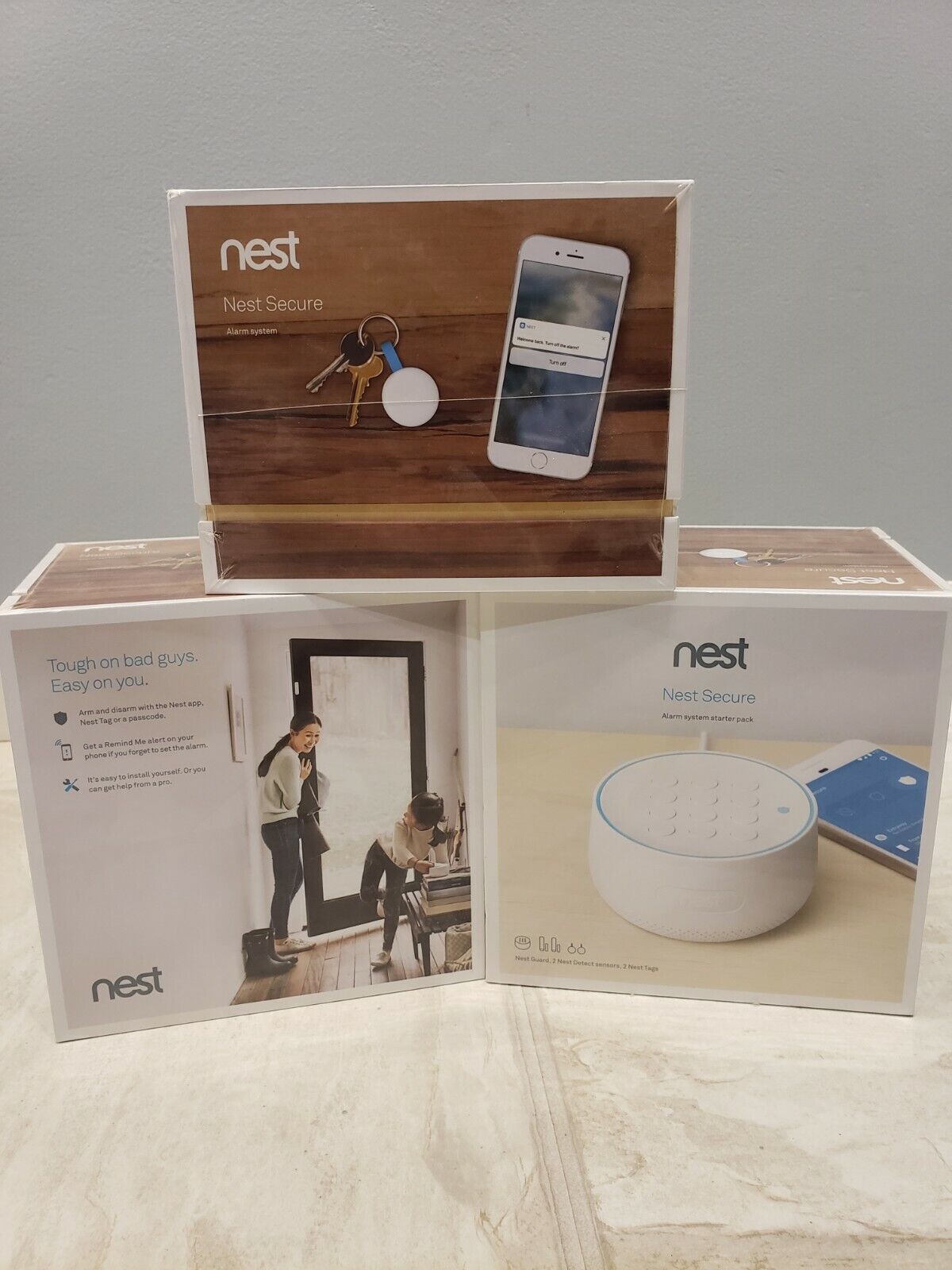 SEALED Google Nest Secure Alarm System Starter Pack (H1500ES) - white