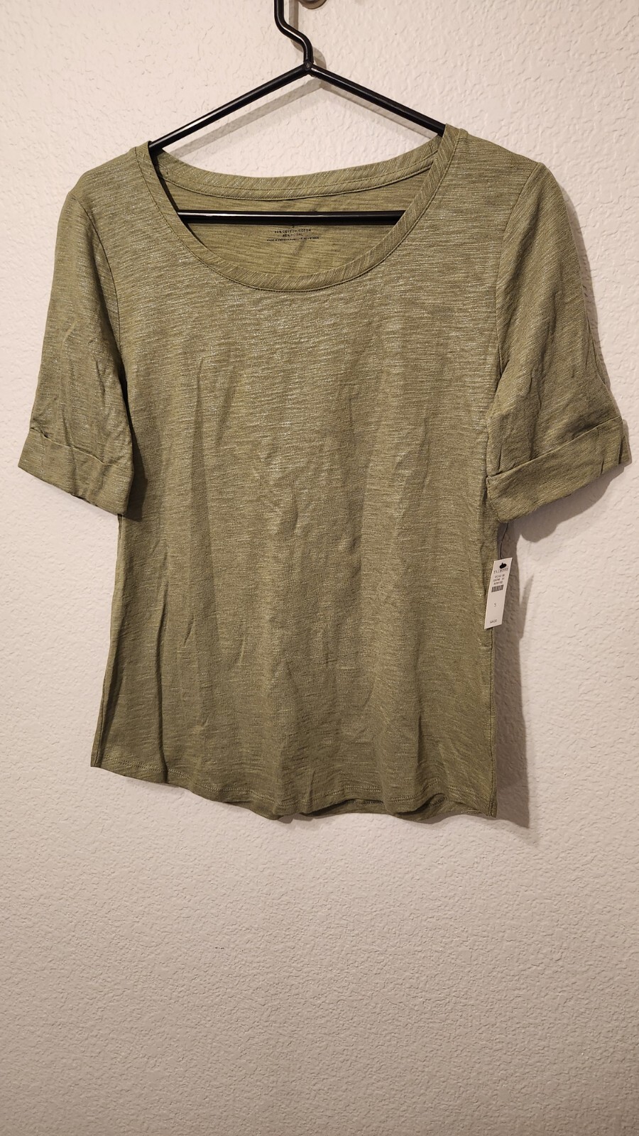 NWT Talbots Roll Cuff Tee - Shimmer green women\'s small NWT Talbots Roll Cuff Tee - Shimmer green women\'s small