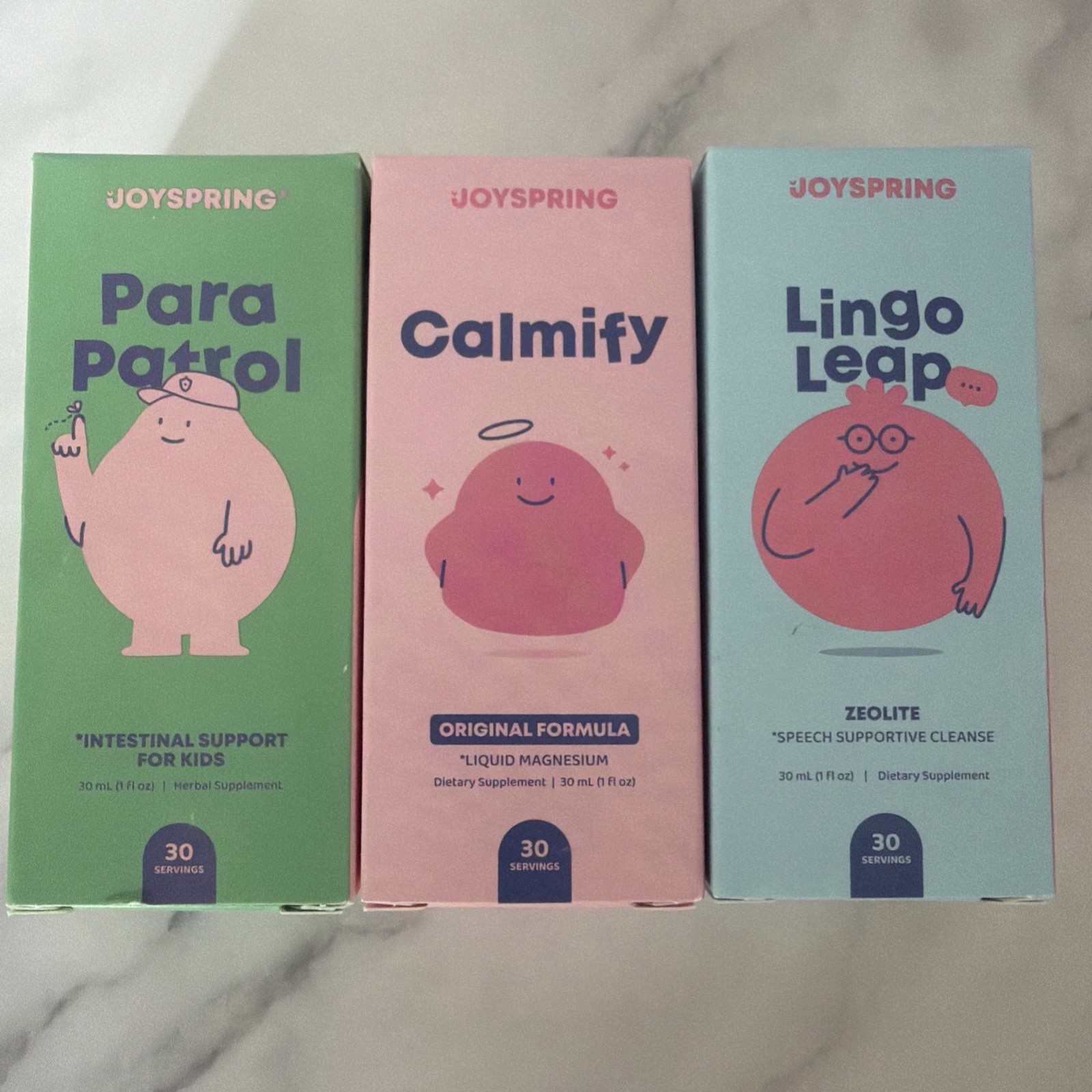 Bundle of 3 JoySpring Calmify, Cleanse Zee, Lingo Leap Liquid Kids Supplements Bundle of 3 JoySpring Calmify, Cleanse Zee, Lingo Leap Liquid Kids Supplements