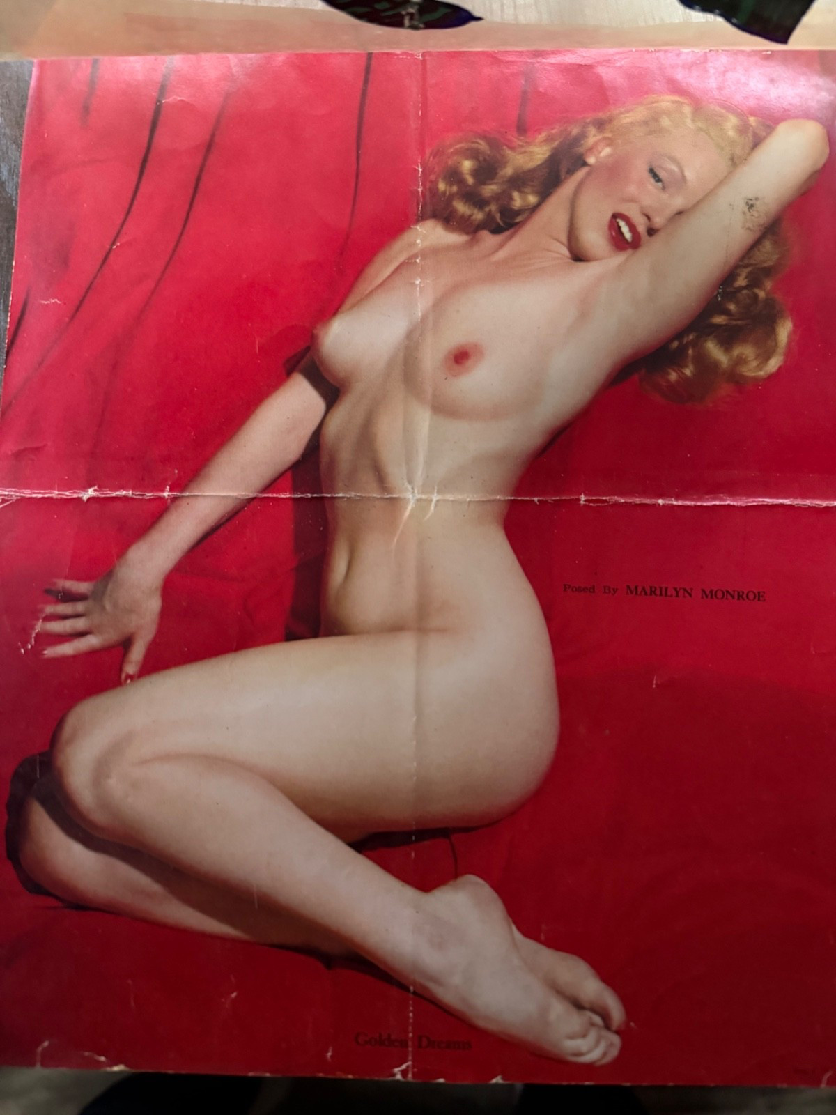 Marilyn Monroe Vintage Calendar Piece, Lift Away Overlay 50's Red Velvet Kelley Marilyn Monroe Vintage Calendar Piece, Lift Away Overlay 50's Red Velvet Kelley