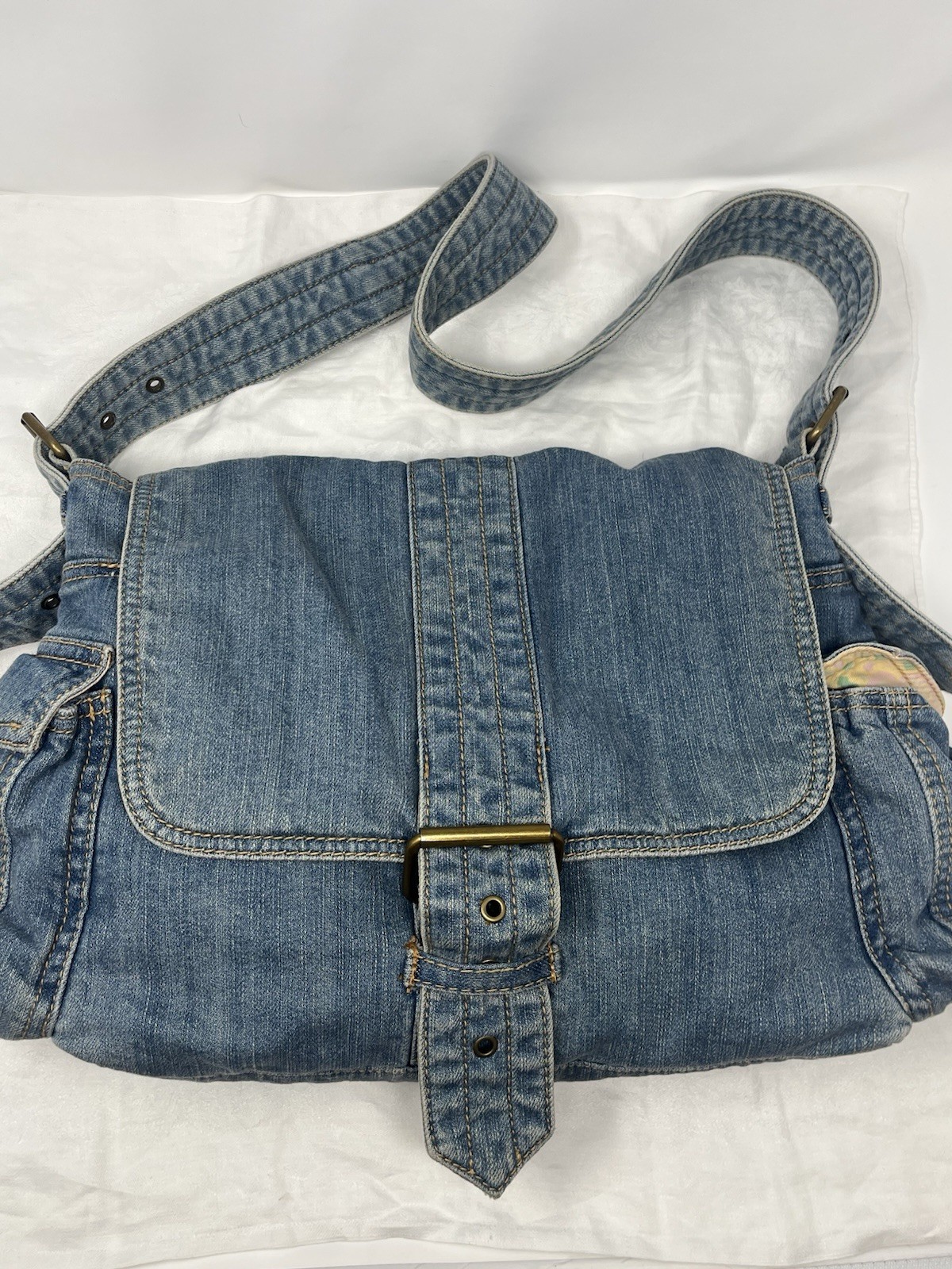 Vintage Y2K 2005 Gap Denim Messenger Bag Utility Technical Shoulder Crossbody Vintage Y2K 2005 Gap Denim Messenger Bag Utility Technical Shoulder Crossbody
