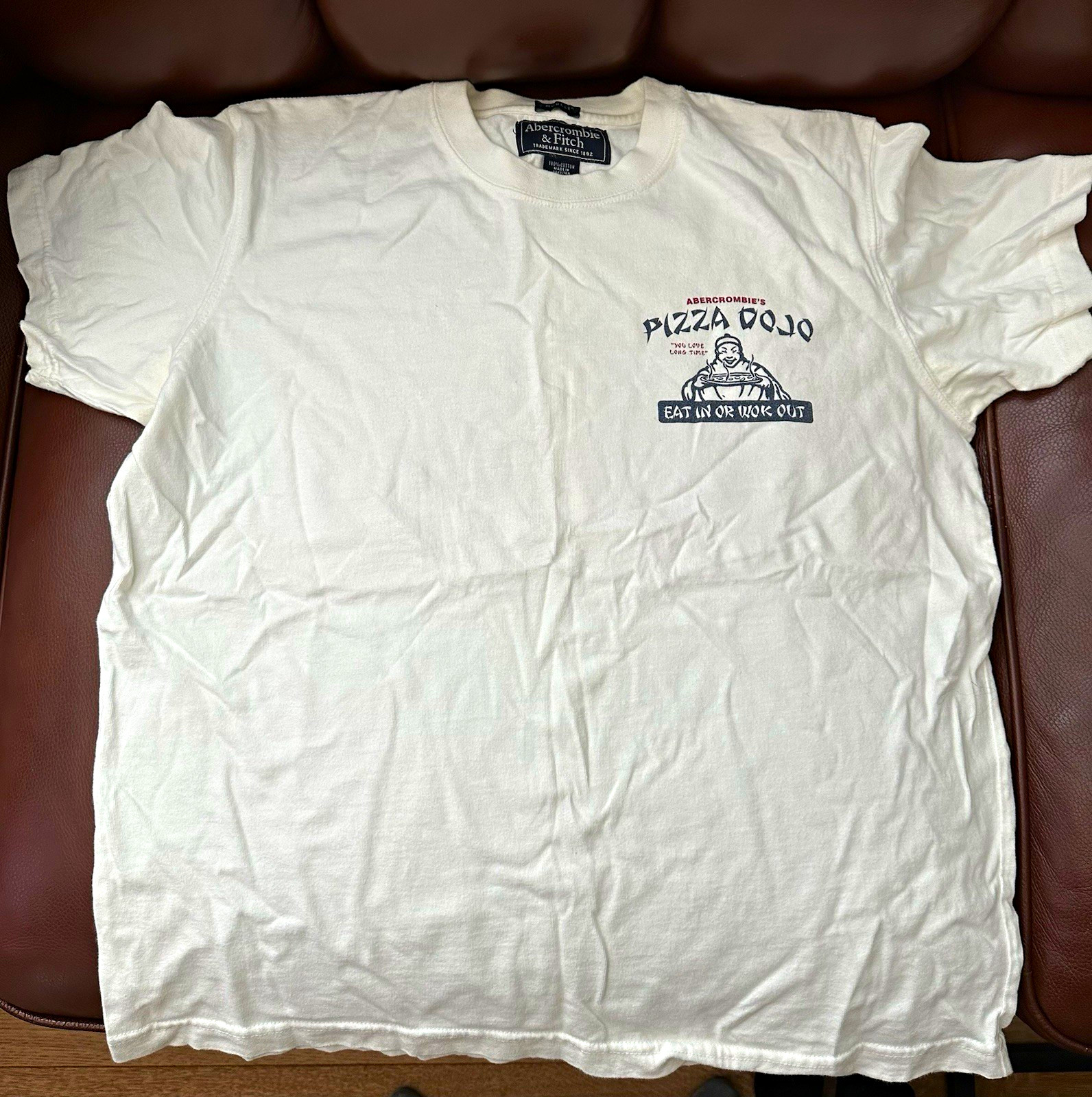 VINTAGE 2002 Abercrombie & Fitch Pizza Dojo Banned T-Shirt Rare Y2K Archive VINTAGE 2002 Abercrombie & Fitch Pizza Dojo Banned T-Shirt Rare Y2K Archive