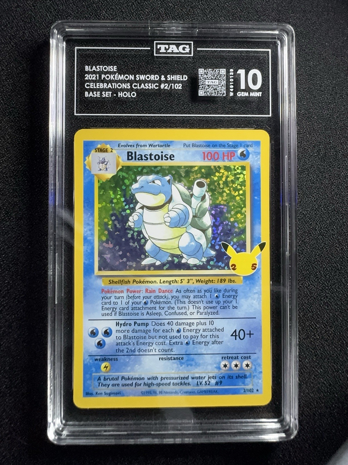 2021 Pokémon Celebrations Classic Collection Blastoise TAG 10 2021 Pokémon Celebrations Classic Collection Blastoise TAG 10