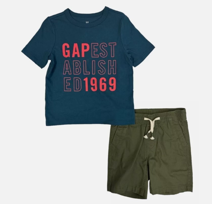GAP Boy\'s 2-Piece Short Sleeve T-Shirt & Shorts Outfit Set, NEW WITH TAGS