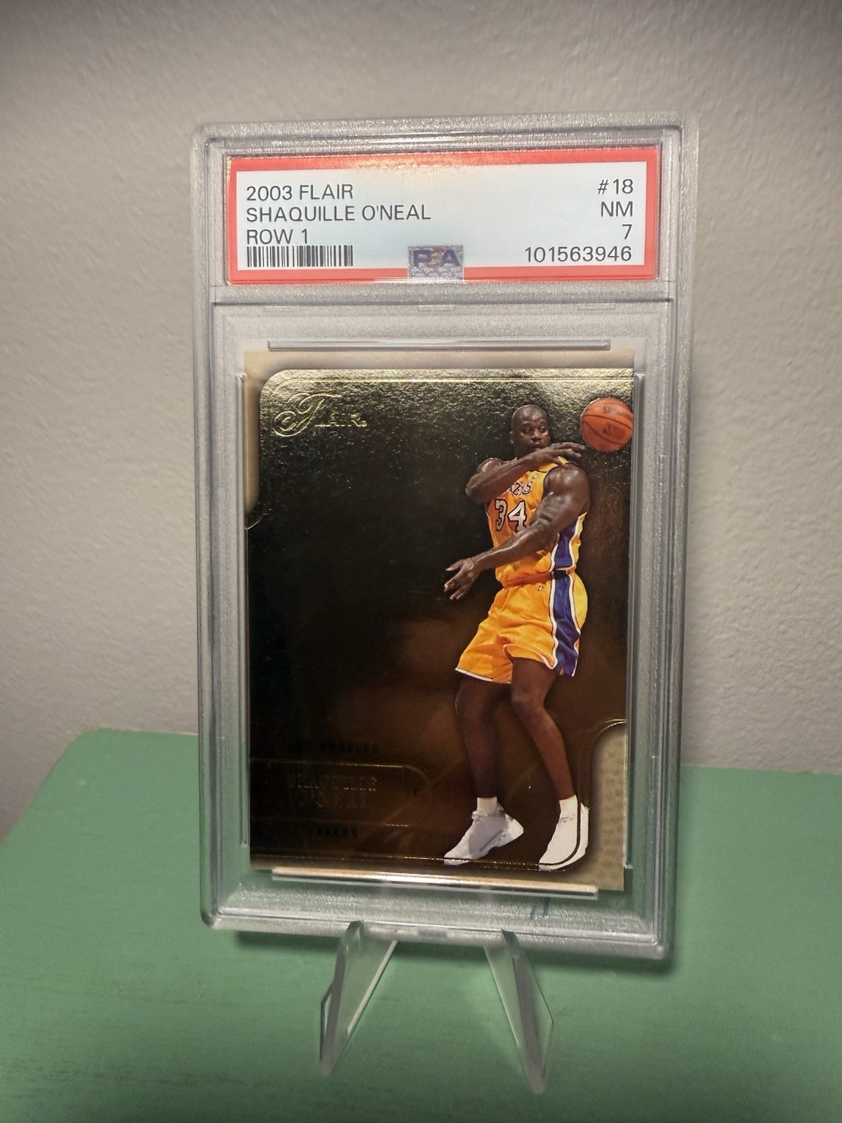 2003 Flair Shaquille O\'Neal Row 1 /100 Psa 7 Pop 1 only 4 higher 2003 Flair Shaquille O\'Neal Row 1 /100 Psa 7 Pop 1 only 4 higher