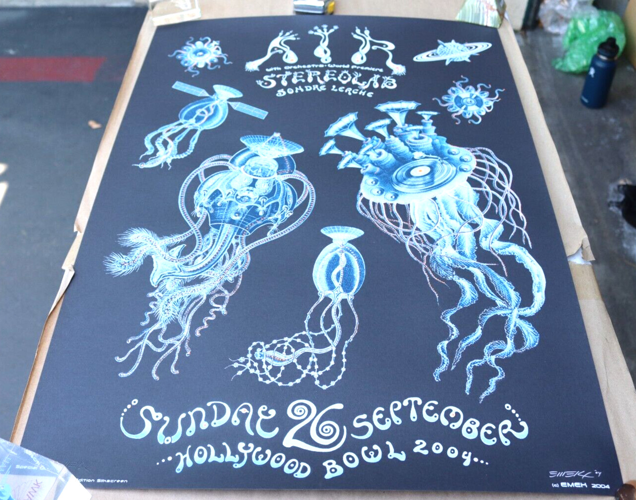 2004 AIR STEREOLAB HOLLYWOOD CONCERT POSTER ART SPECIAL EDITION SILKSCREEN EMEK