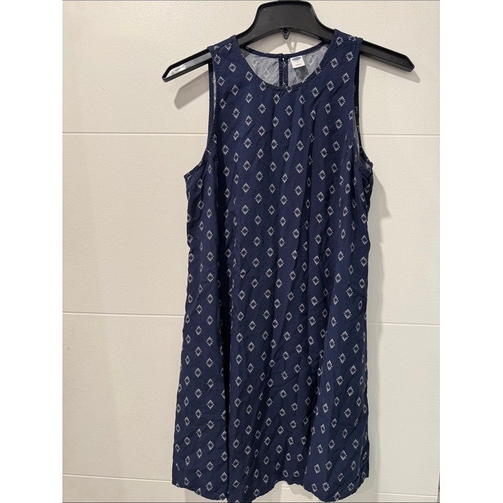 Old Navy Navy Diamond-Print Sleeveless Shift Dress Womens Medium Old Navy Navy Diamond-Print Sleeveless Shift Dress Womens Medium