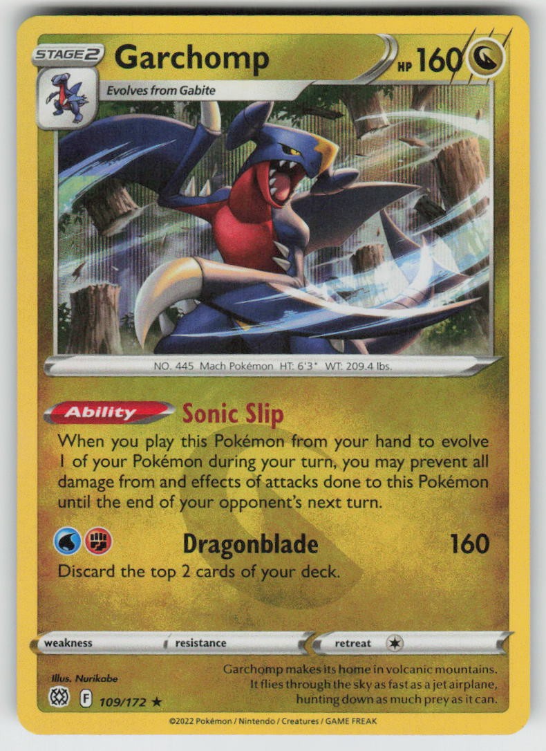 Holo Garchomp 109/172 Rare Brilliant Stars Near Mint Holo Garchomp 109/172 Rare Brilliant Stars Near Mint