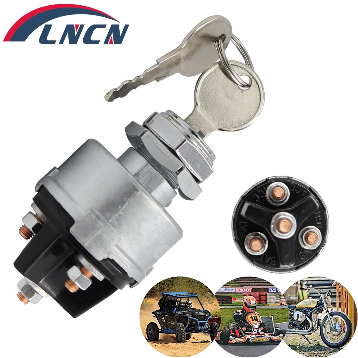 Universal Ignition Starter Switch Barrel With 2 Keys For Car Tractor Traile Universal Ignition Starter Switch Barrel With 2 Keys For Car Tractor Traile