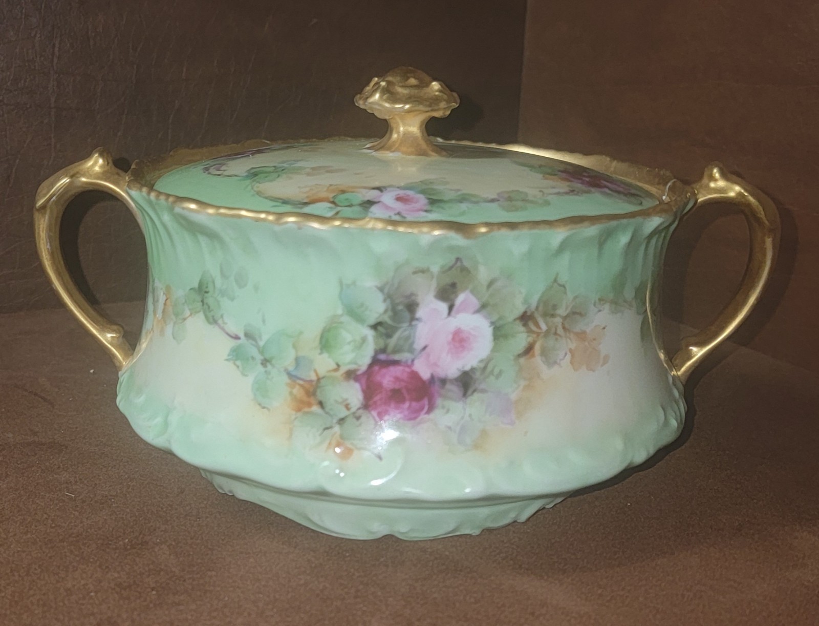 Antique 1892-1907 Tressemanes & Vogt Limoges Depose France Depose biscuit jar 