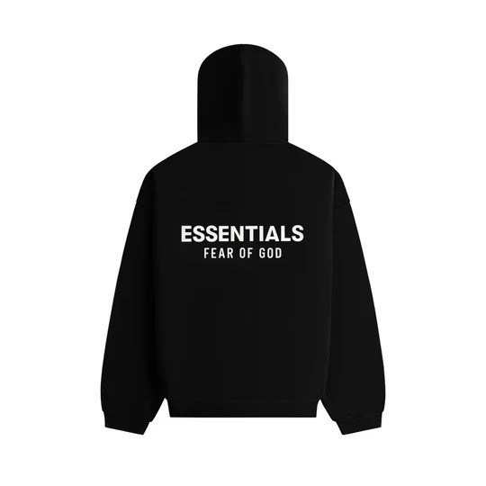 New Fear of God Essentials Black Hoodie Size Medium  (FW24)