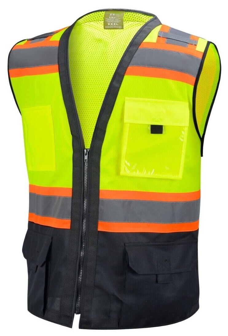 Surveyor Black/ Yellow Two Tones Safety Vest, ANSI/ ISEA Photo ID Pocket (802) Surveyor Black/ Yellow Two Tones Safety Vest, ANSI/ ISEA Photo ID Pocket (802)