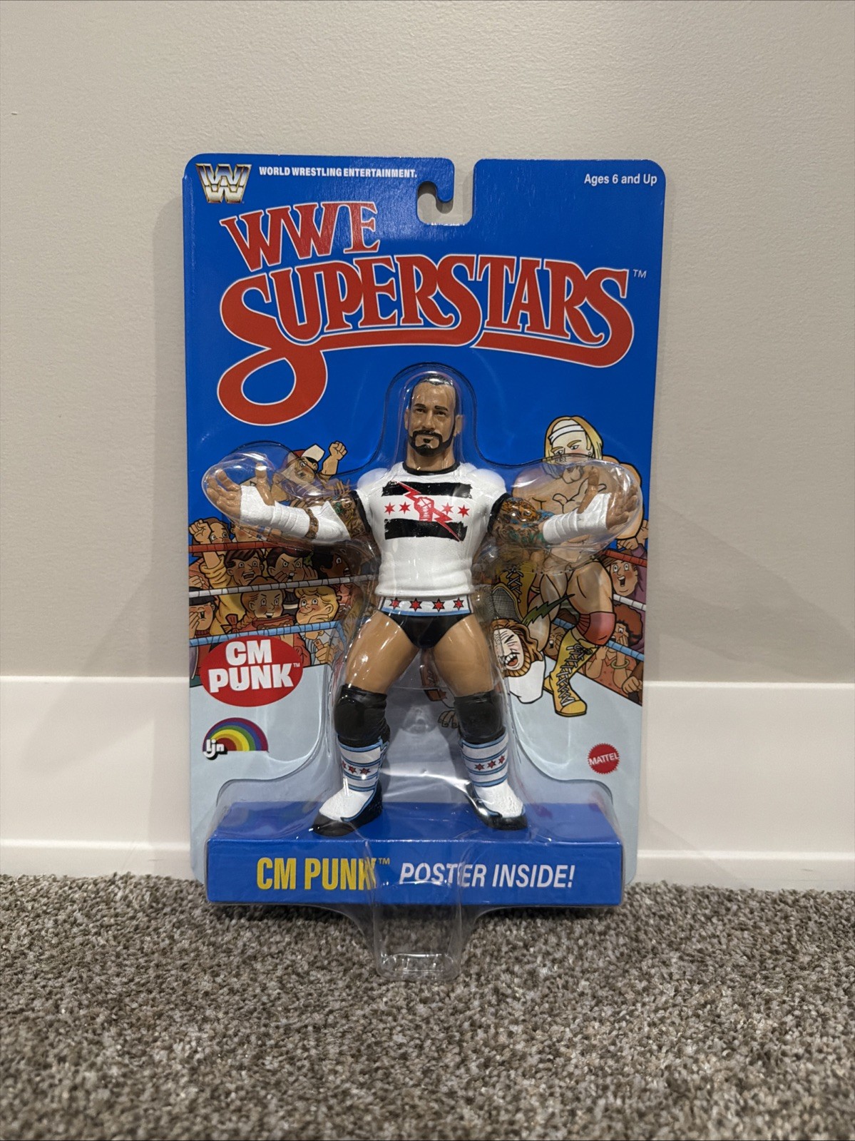 WWE Superstars LJN CM Punk Blue Card Mattel Wrestling Figure IN HAND
