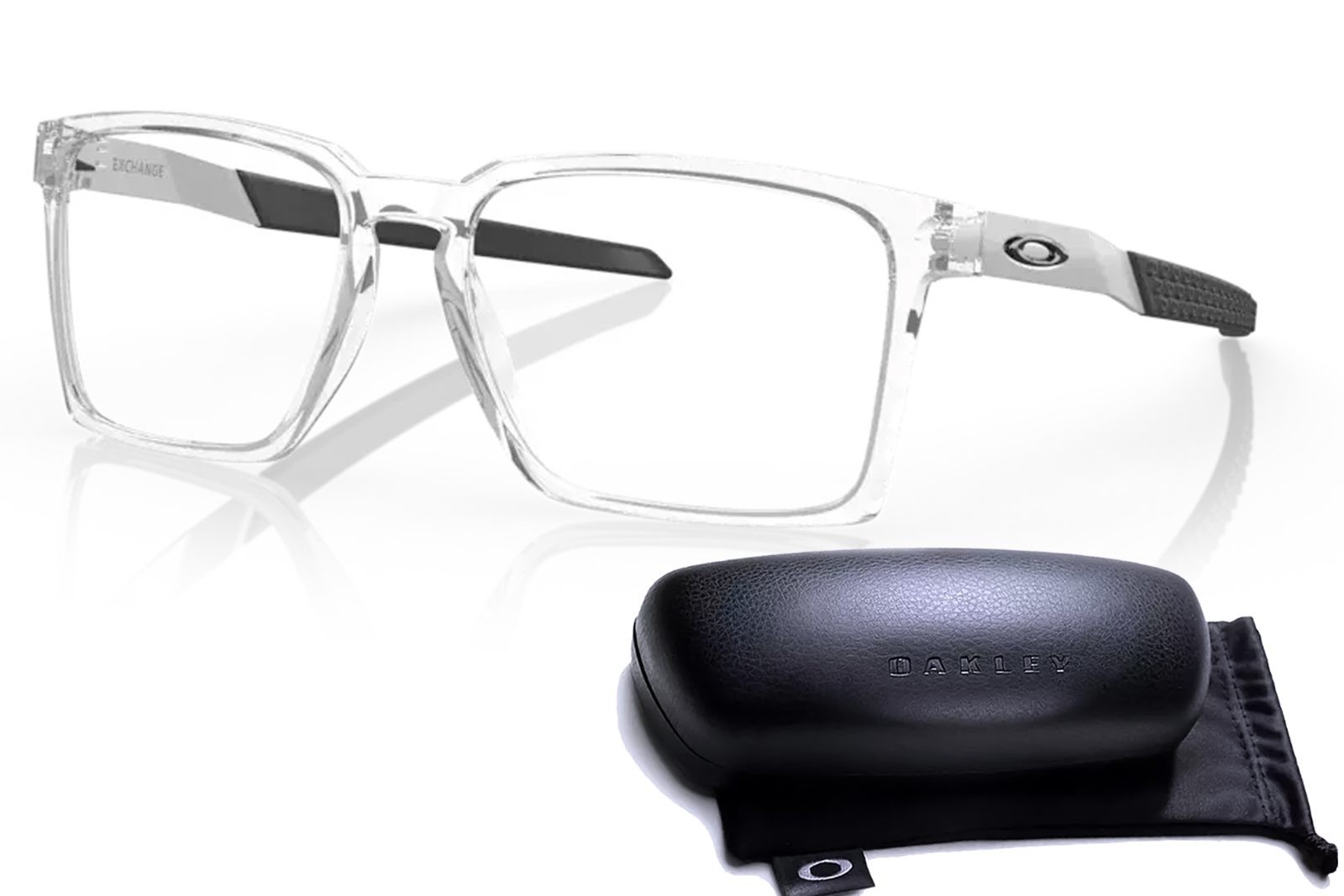 Oakley Exchange OX8055-0356 Polished Clear Optical Eyeglasses Frames 56-17-136 Oakley Exchange OX8055-0356 Polished Clear Optical Eyeglasses Frames 56-17-136
