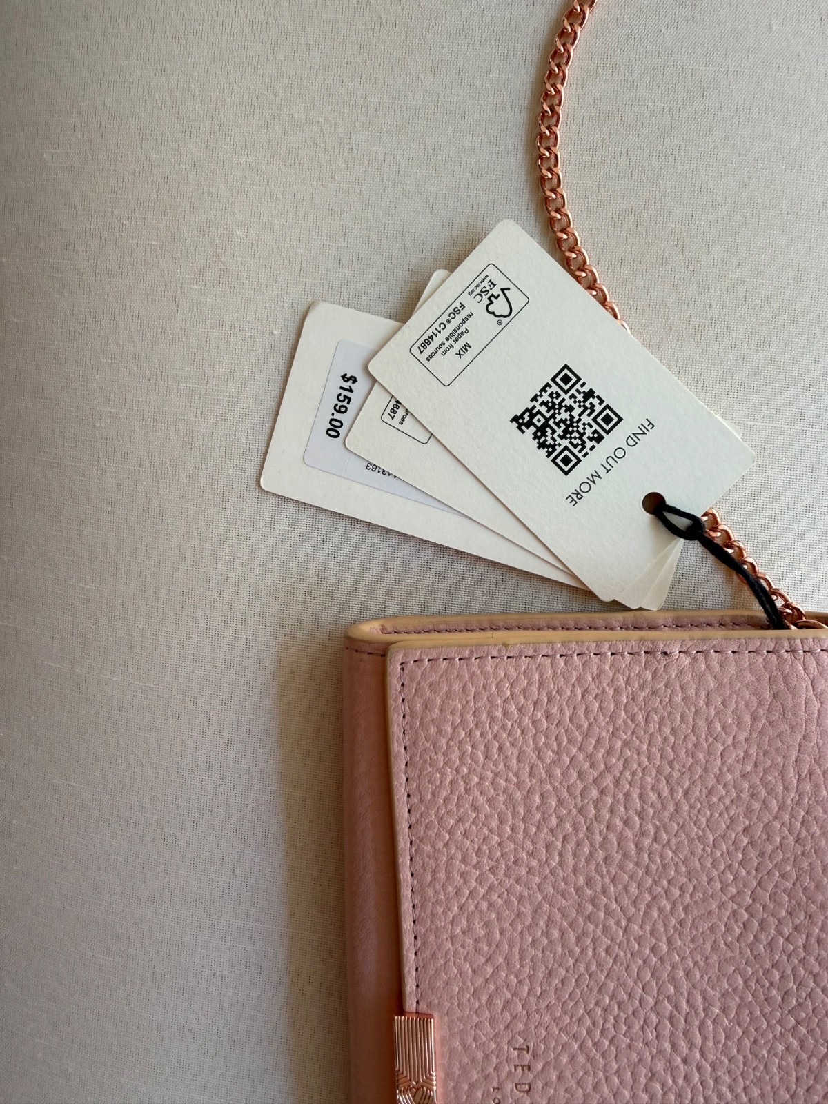 Ted Baker- Suzette- Double Zip Pebbled Leather Xbody Bag- Dusky Pink- NWT- $99 Ted Baker- Suzette- Double Zip Pebbled Leather Xbody Bag- Dusky Pink- NWT- $99