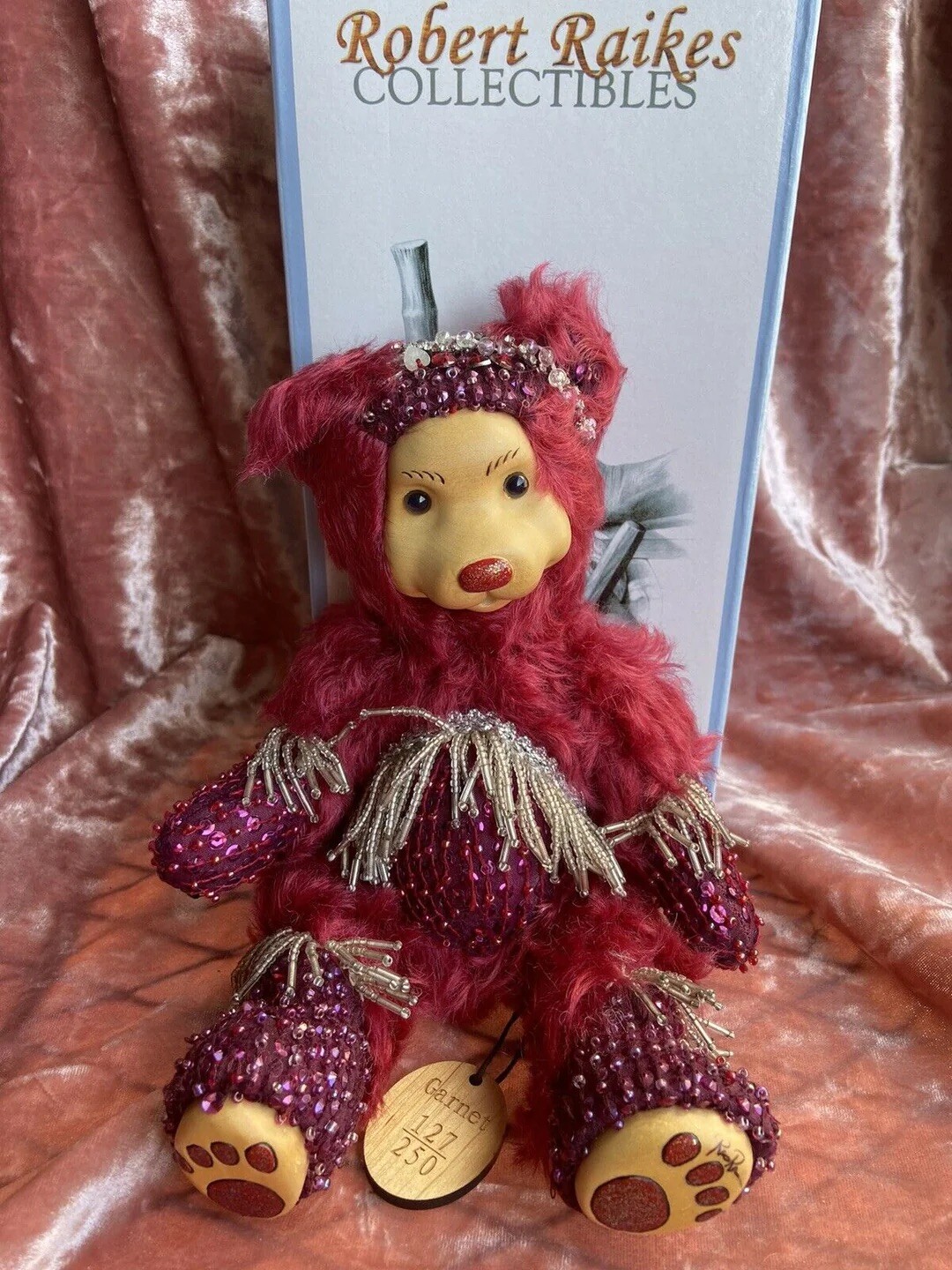 New Robert Raikes Garnet January Birthday Bear 2001 LE 250 New Robert Raikes Garnet January Birthday Bear 2001 LE 250