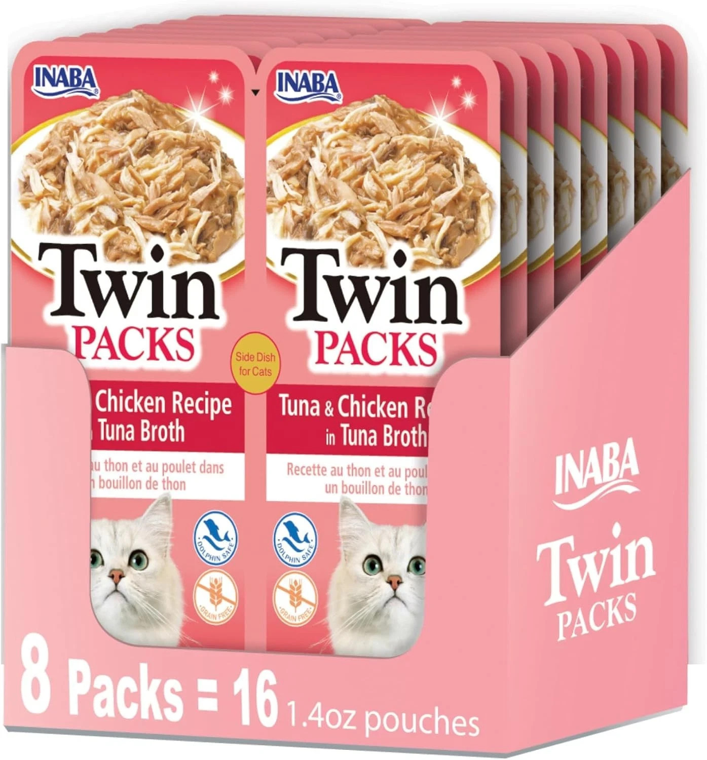 INABA Twin Packs for Cats, Side Dish/Topper Pouch, 1.4 11.2 Ounce (Pack of 2) INABA Twin Packs for Cats, Side Dish/Topper Pouch, 1.4 11.2 Ounce (Pack of 2)