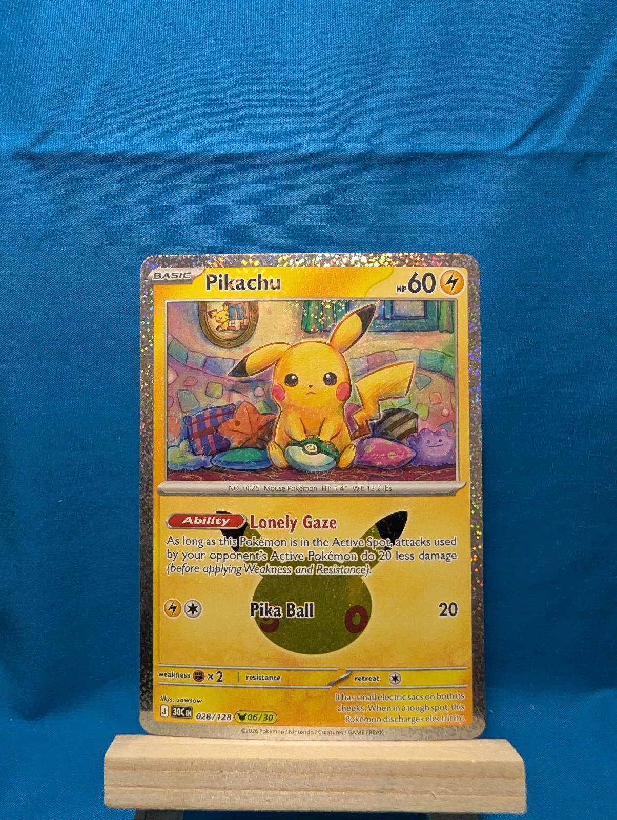 Pikachu 028/128 Holo Pikachu Rare ME: 30th Celebration Pokemon Near Mint