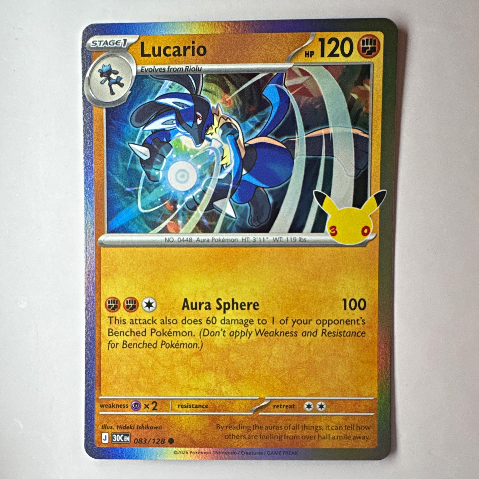 The Pokemon Company Lucario 083/128 Steam Siege Rare Holo English 2016 120 HP