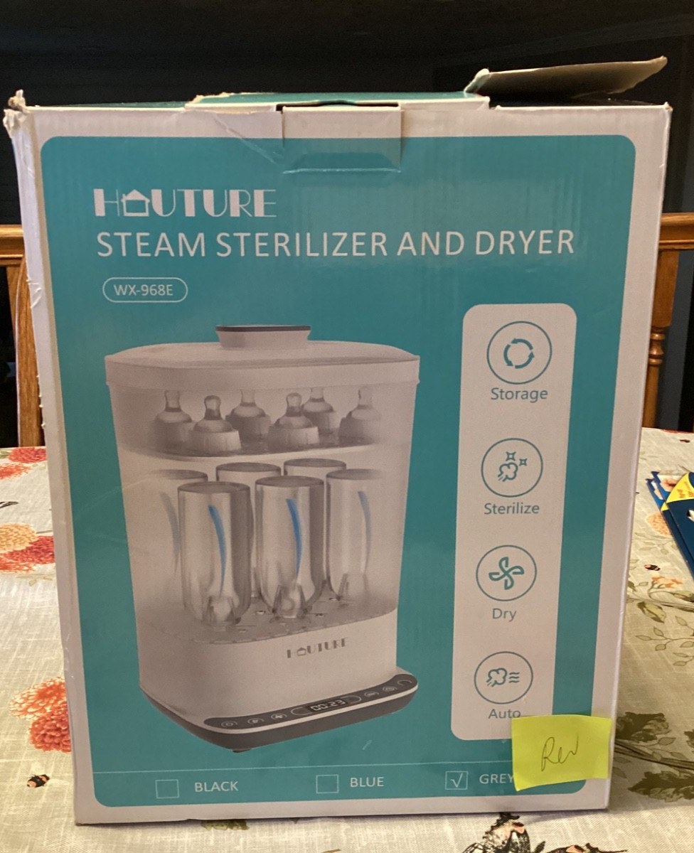 HAUTURE Baby Bottle Electric Steam Sterilizer and Dryer, 6-in-1, NIB WX-968E