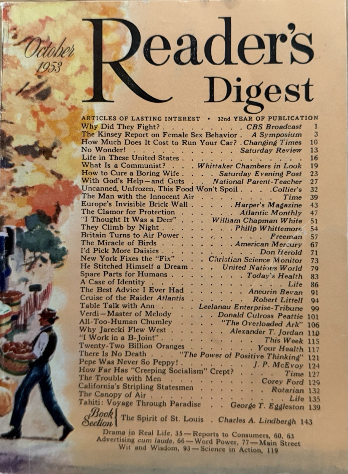 1953 October READER\'S DIGEST MAGAZINE Vintage Classic History Short Fun Stories