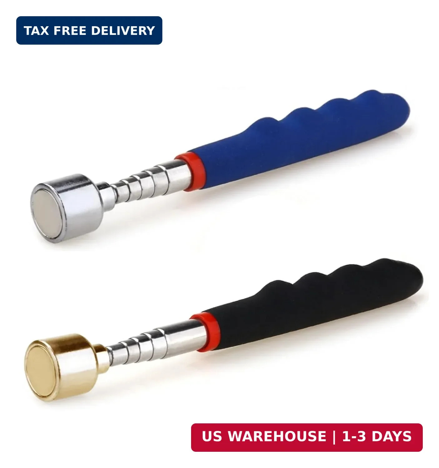 2 Pieces Magnetic Telescoping Pick-Up Tool with Pocket Clip 20 Lb Extendable Mag