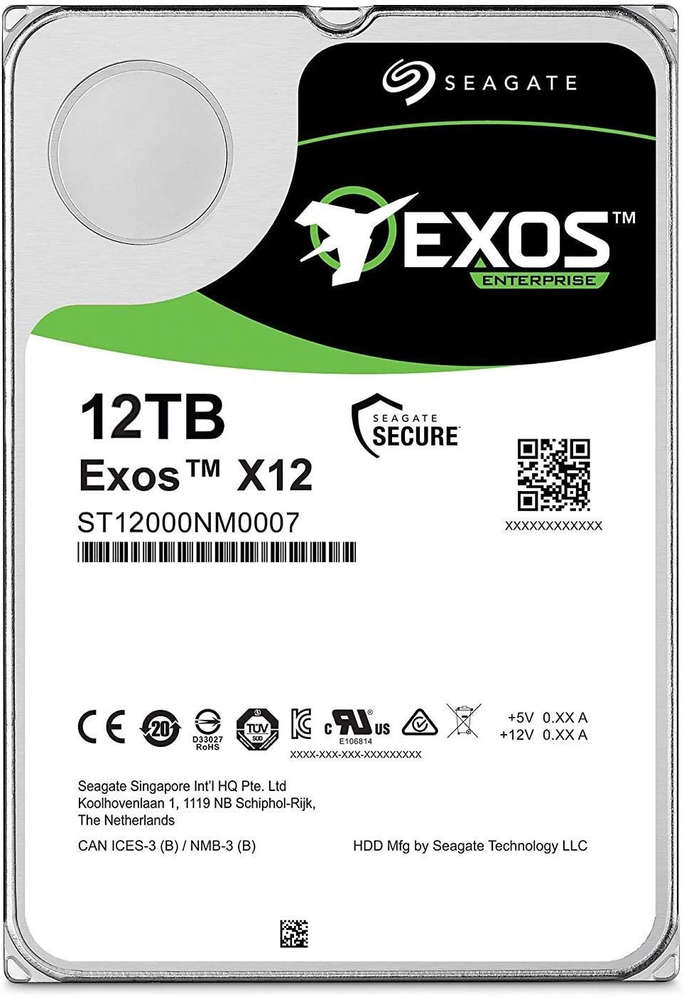 Seagate Exos X12 12TB SATA 6Gb/s 7200RPM 3.5\