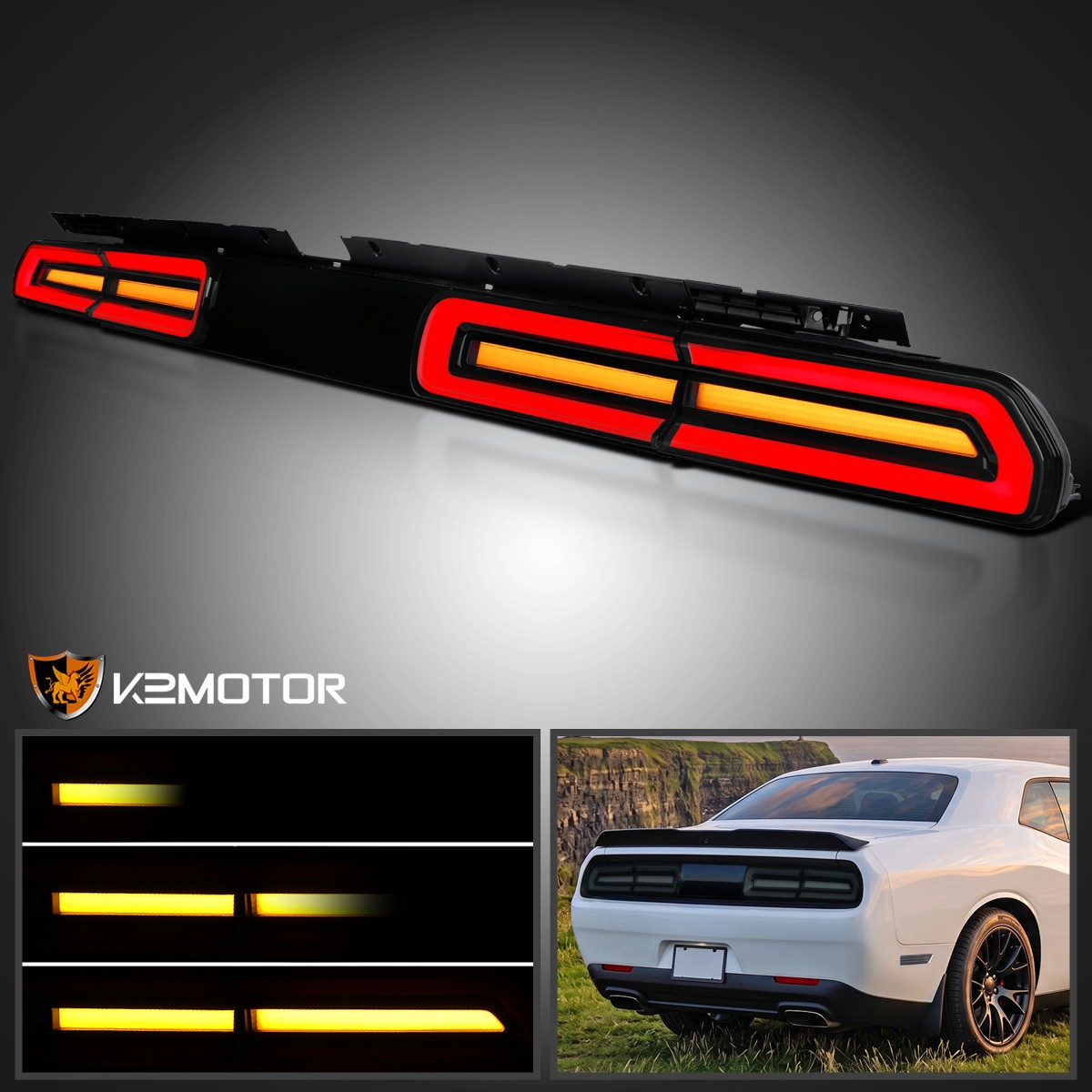 Smoke Fits 2008-2014 Dodge Challenger LED Tail Lights Sequential Turn Signal Smoke Fits 2008-2014 Dodge Challenger LED Tail Lights Sequential Turn Signal