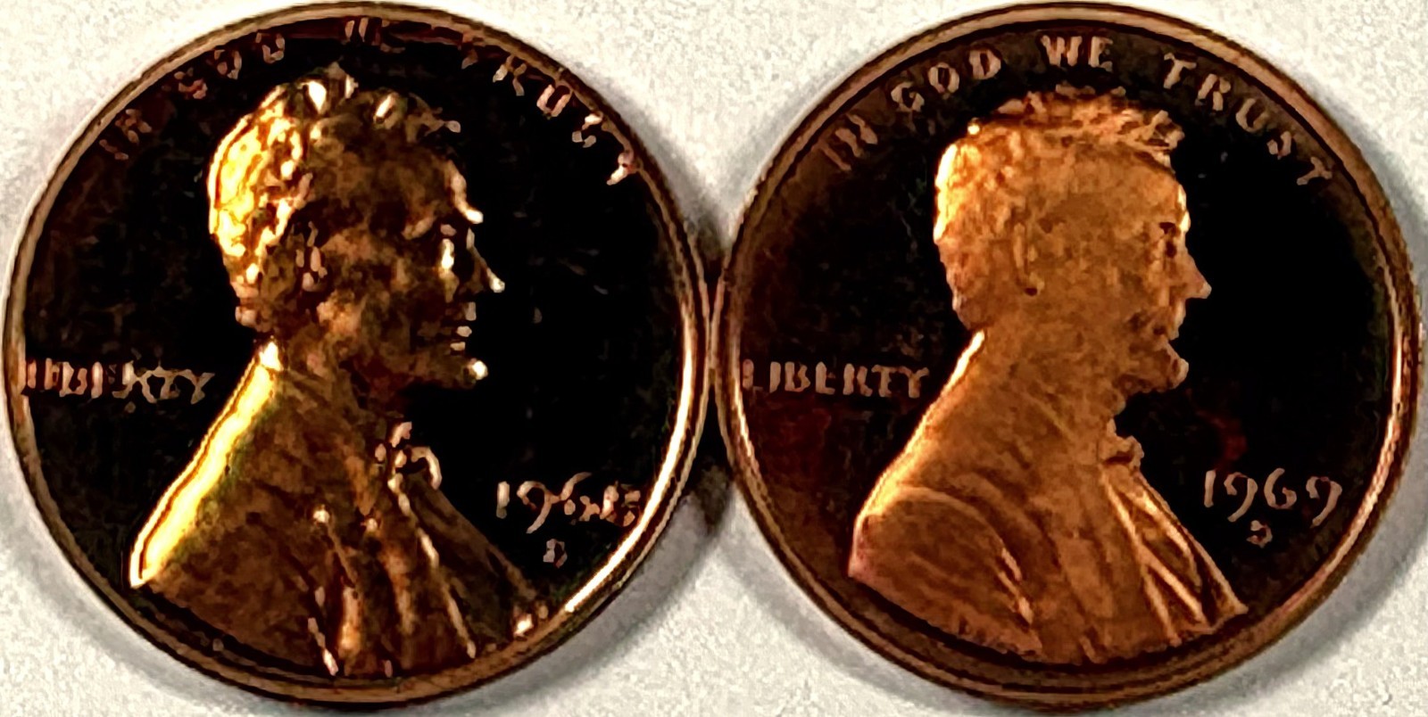 1968 & 1969 S Proof Lincoln Wheat Cents - Red - Exact Coins (2) Imaged 1968 & 1969 S Proof Lincoln Wheat Cents - Red - Exact Coins (2) Imaged