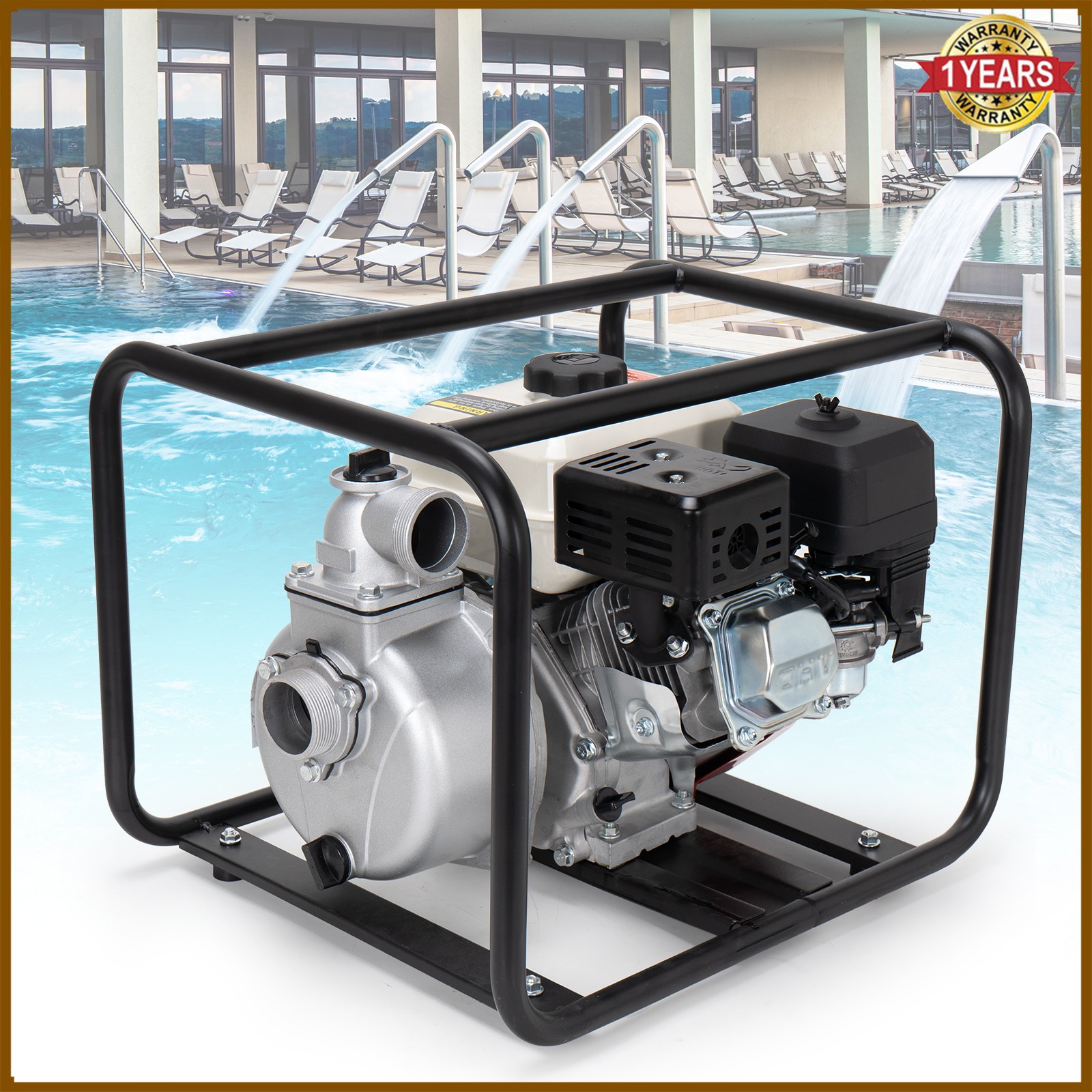 2inch 6.5 HP 4-Stroke Gasoline Water Pump Semi-Trash High-Pressure Transfer Pump